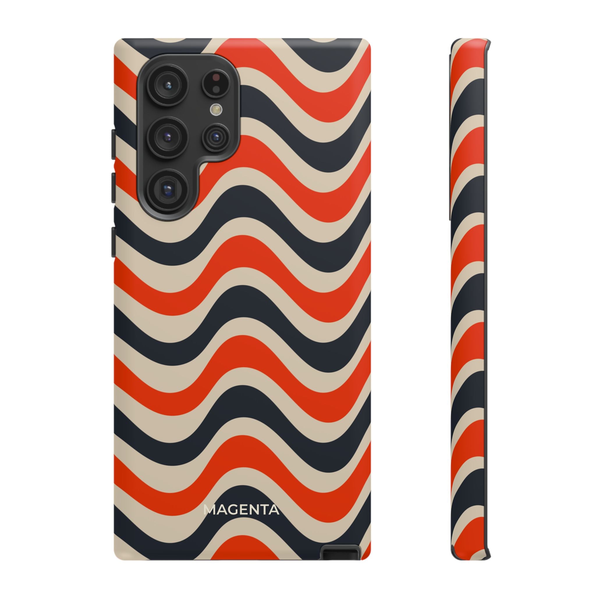Black & Red Waves Tough Case