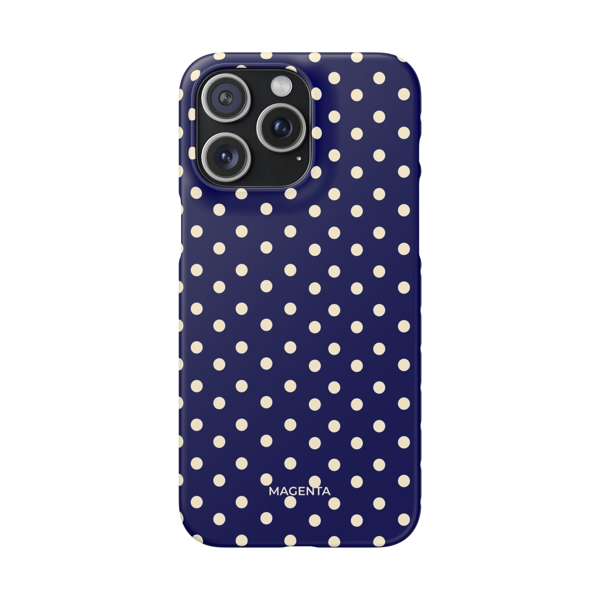 Cream on Navy Polka Dot Snap Case