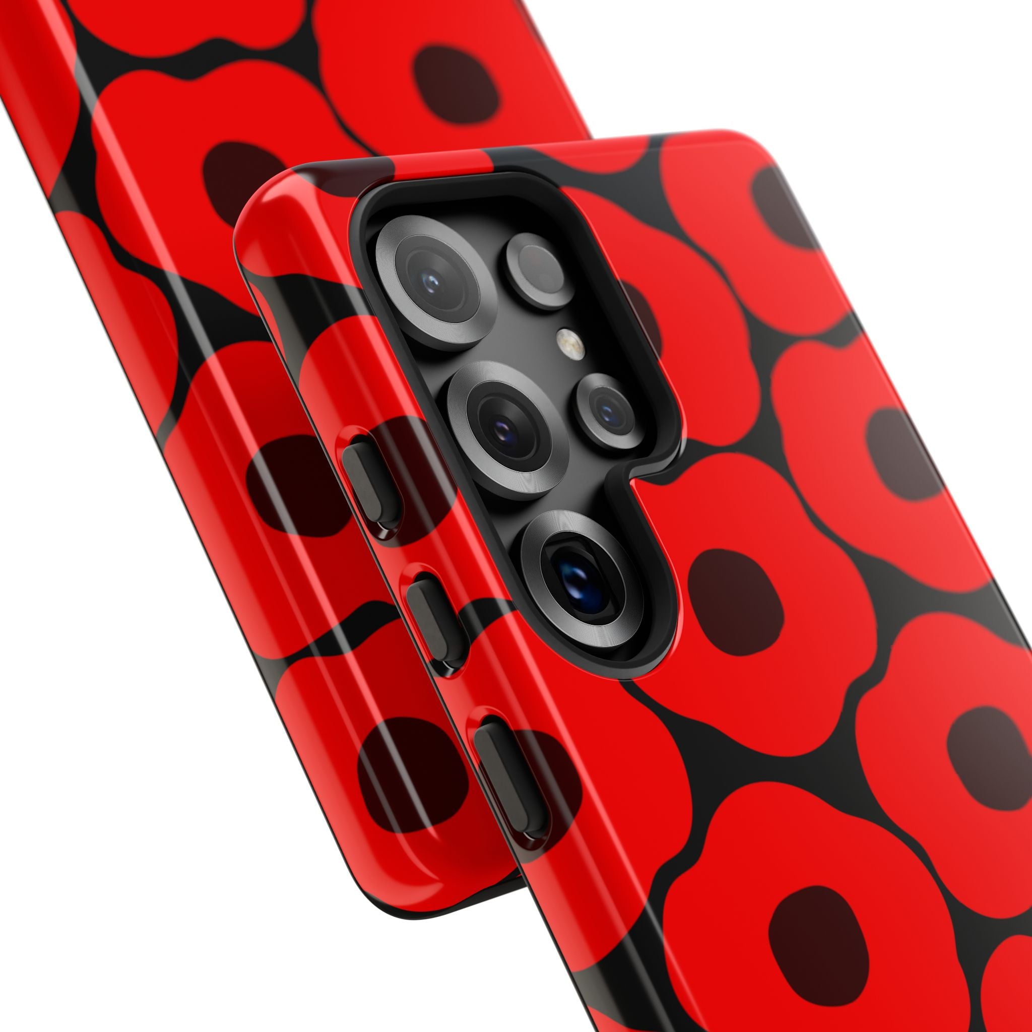 Red Poppy On Black Tough Case