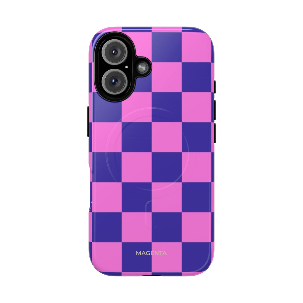 Pink & Blue Checkmate Tough Mag Case