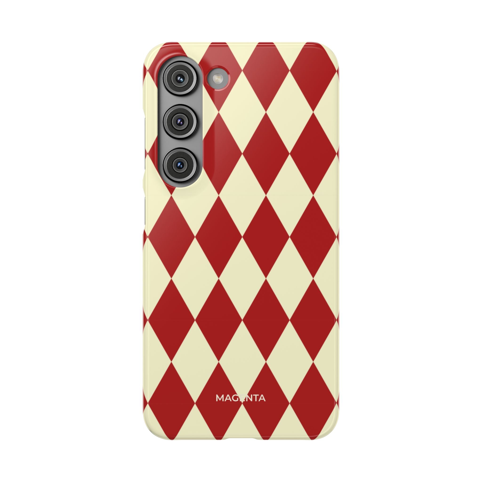 Maroon & Cream Geometric Snap Case