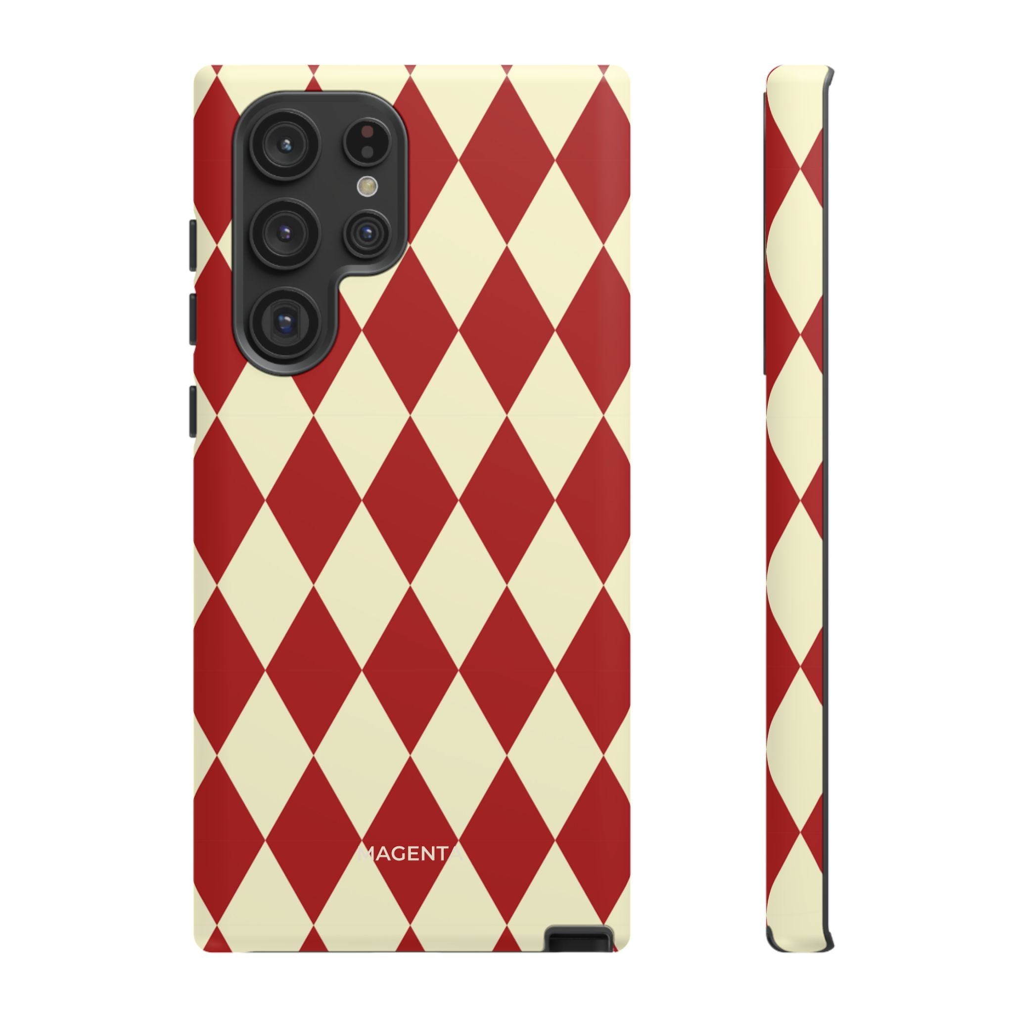 Maroon & Cream Geometric Tough Case