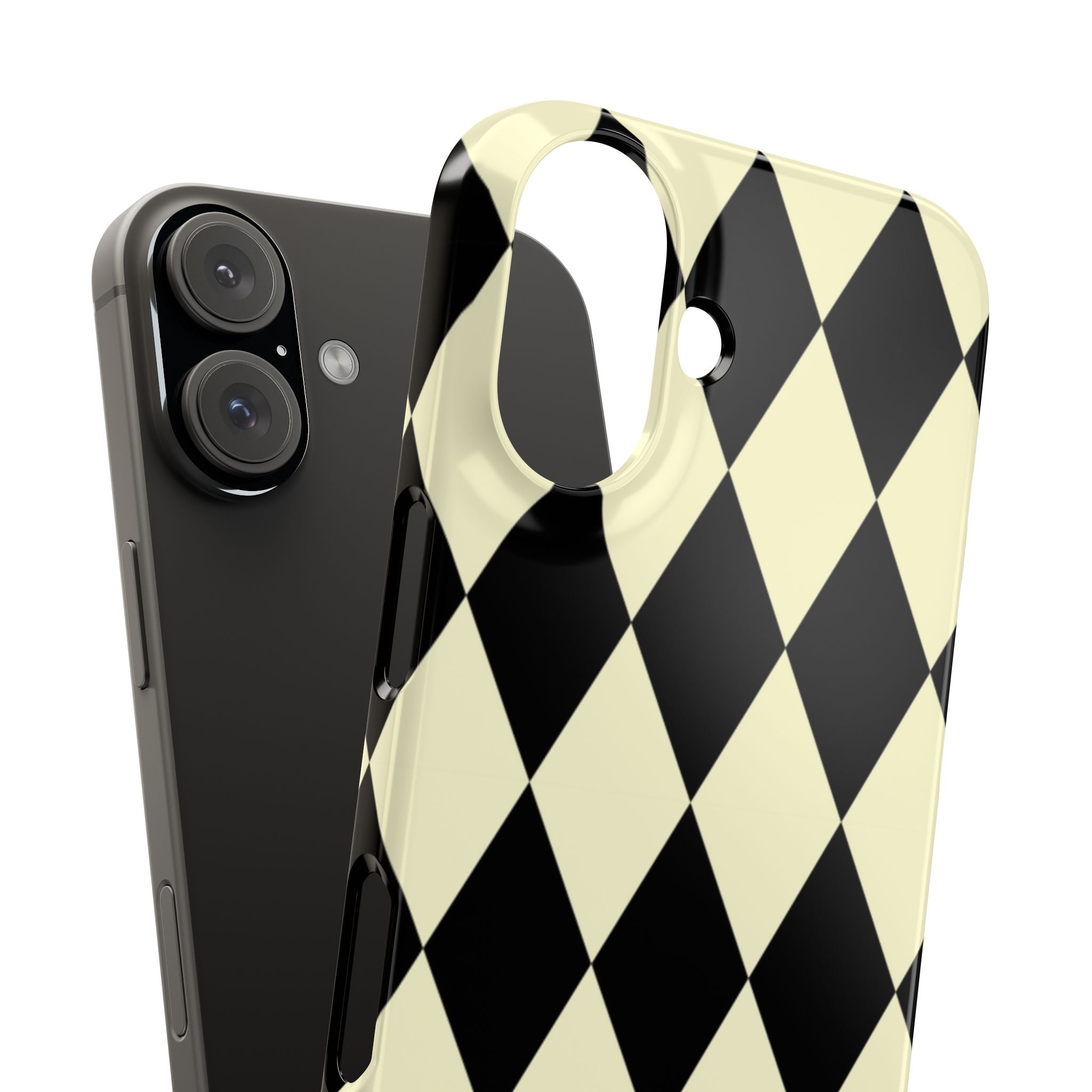 Black & Cream Geometric Snap Case