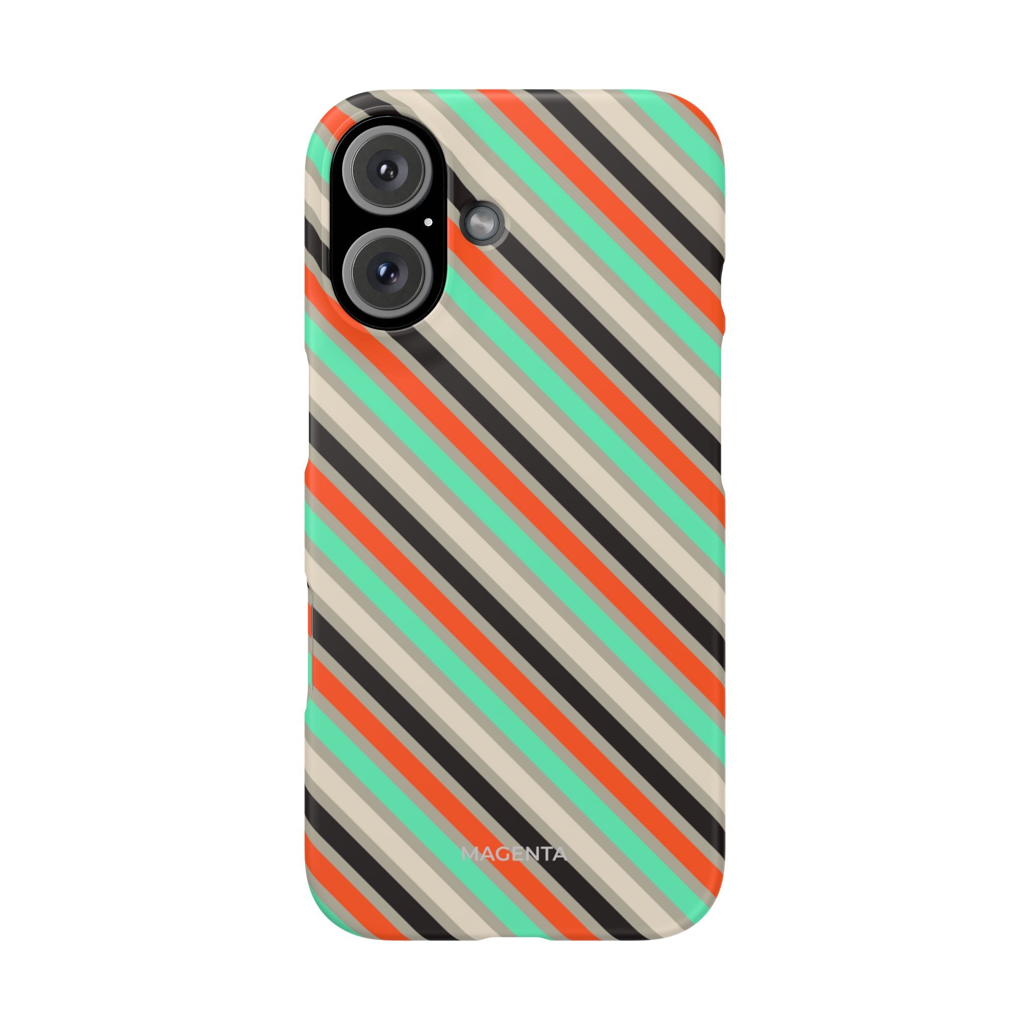 Mint-Coral Stripes Snap Case