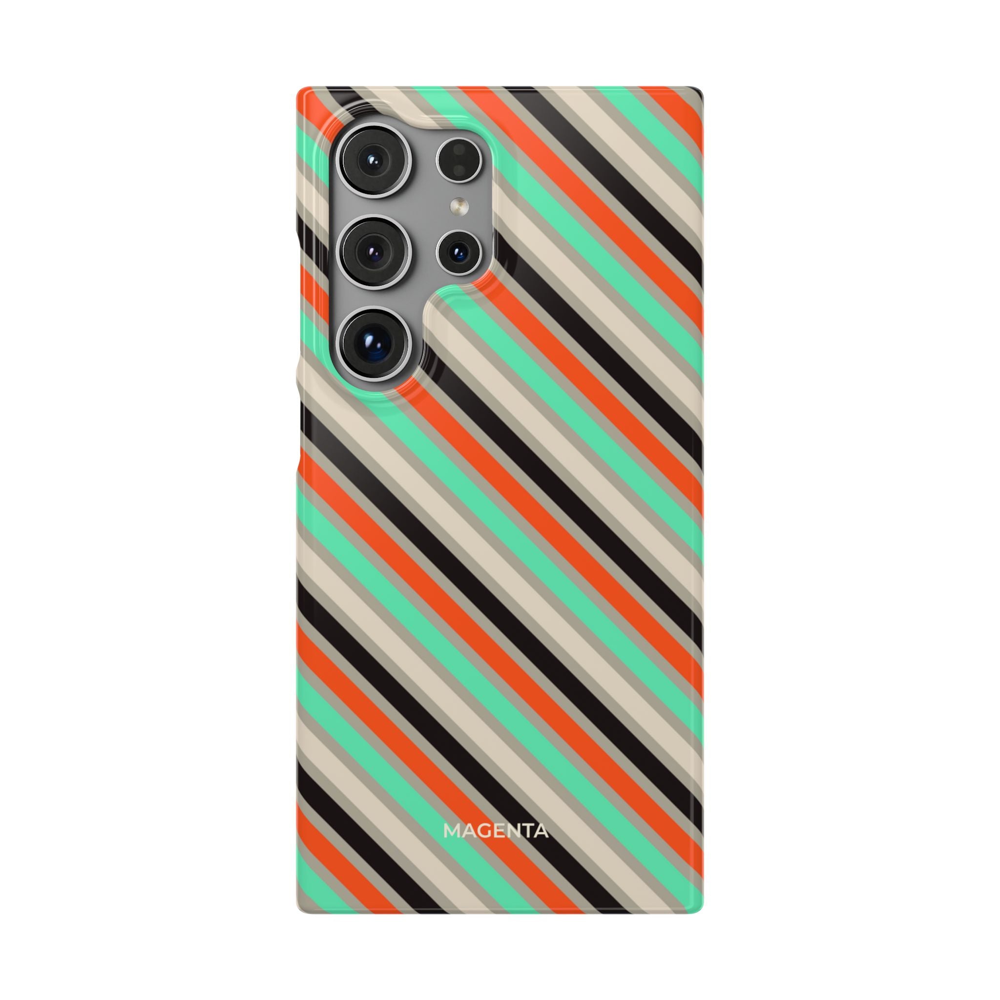 Mint Orange Stripes Snap Case