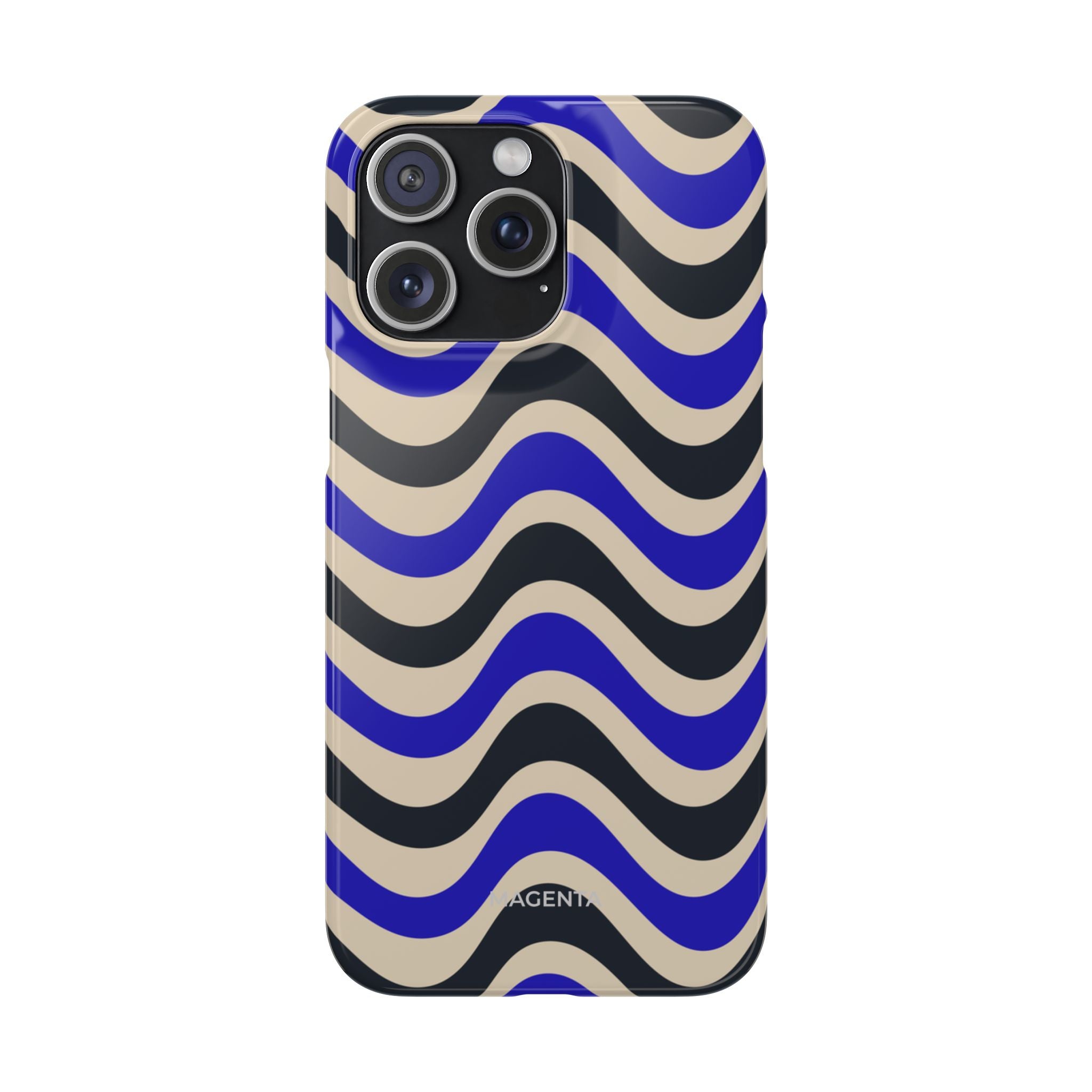 Black & Blue Waves Snap Case