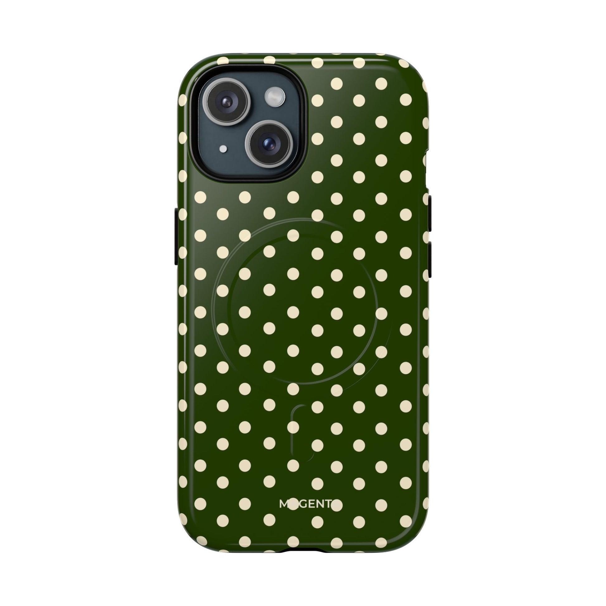 Cream On Dark Olive Tough Magnetic Case