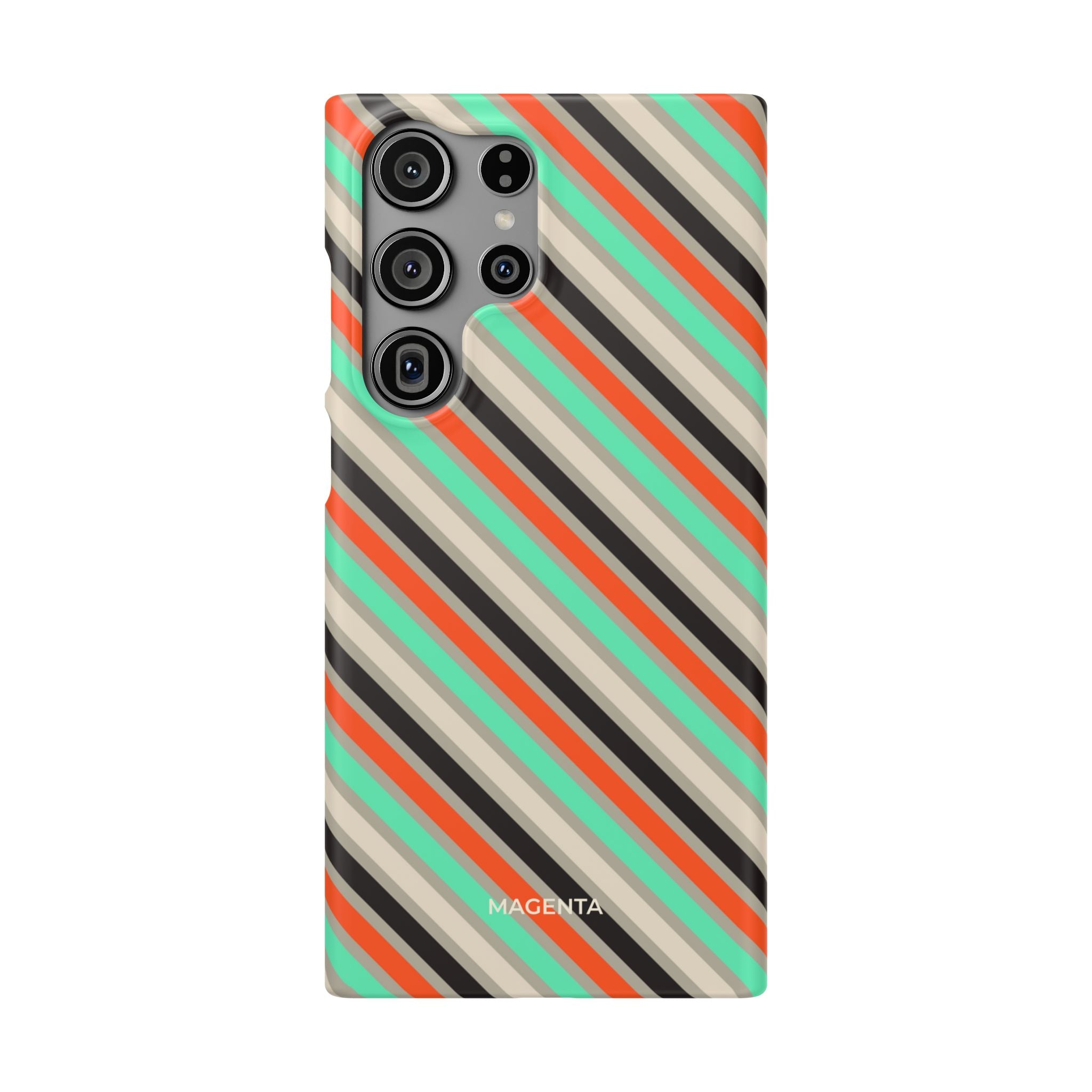 Mint Orange Stripes Snap Case