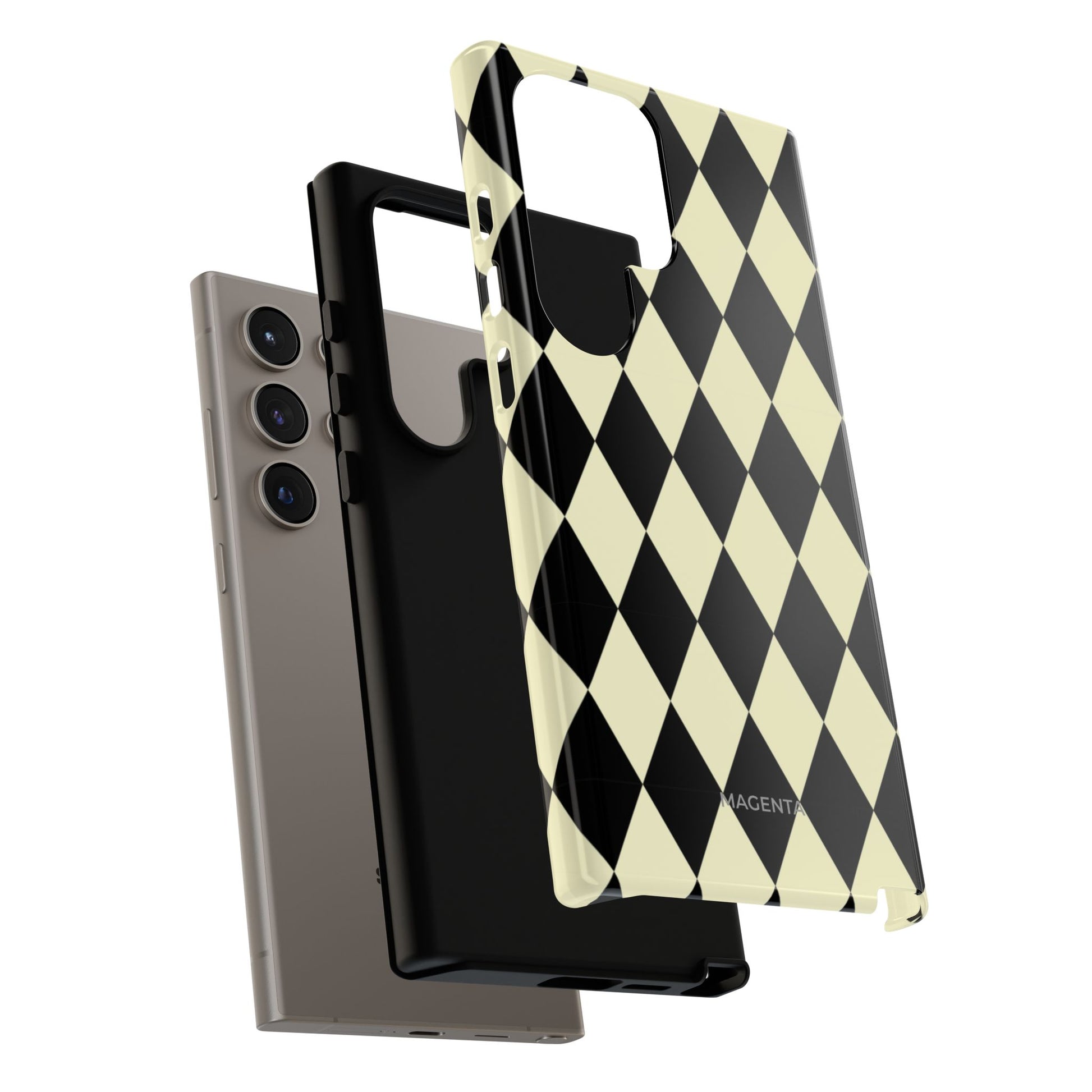 Black & Cream Geometric Tough Case