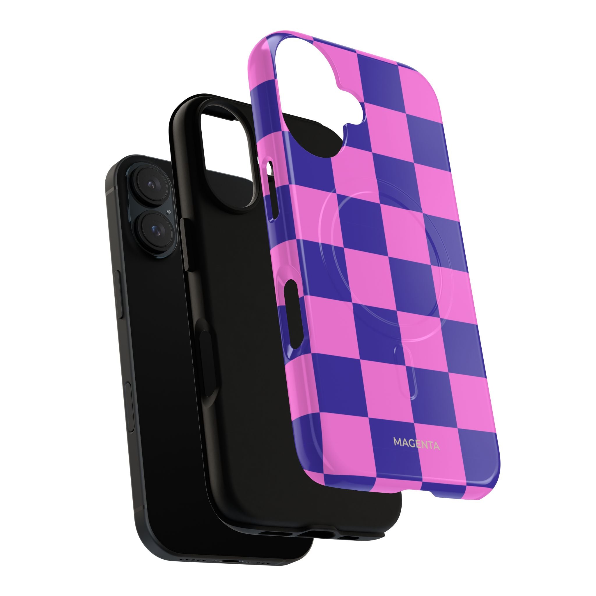 Pink & Blue Checkmate Tough Mag Case