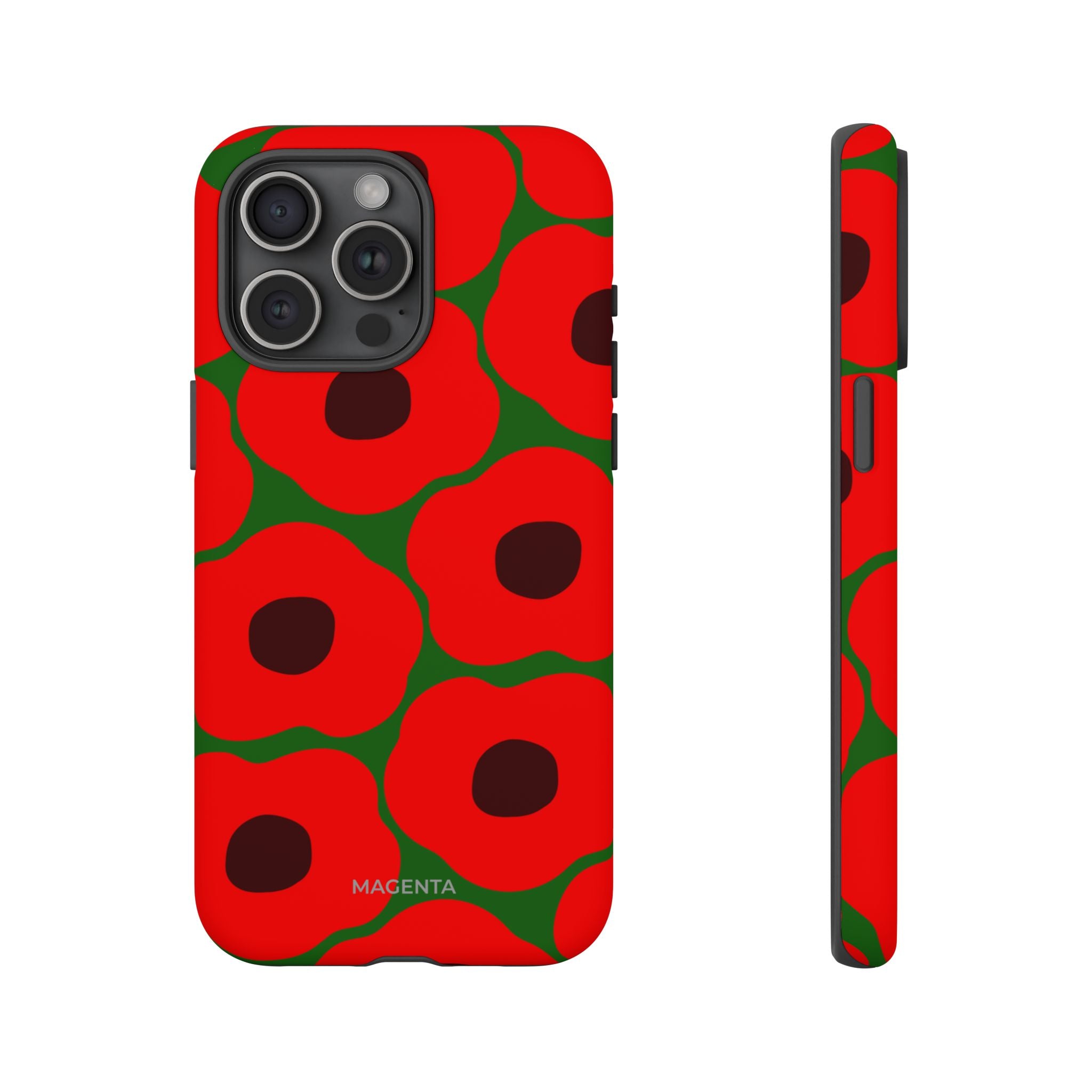 Red Poppy On Deep Green Tough Case