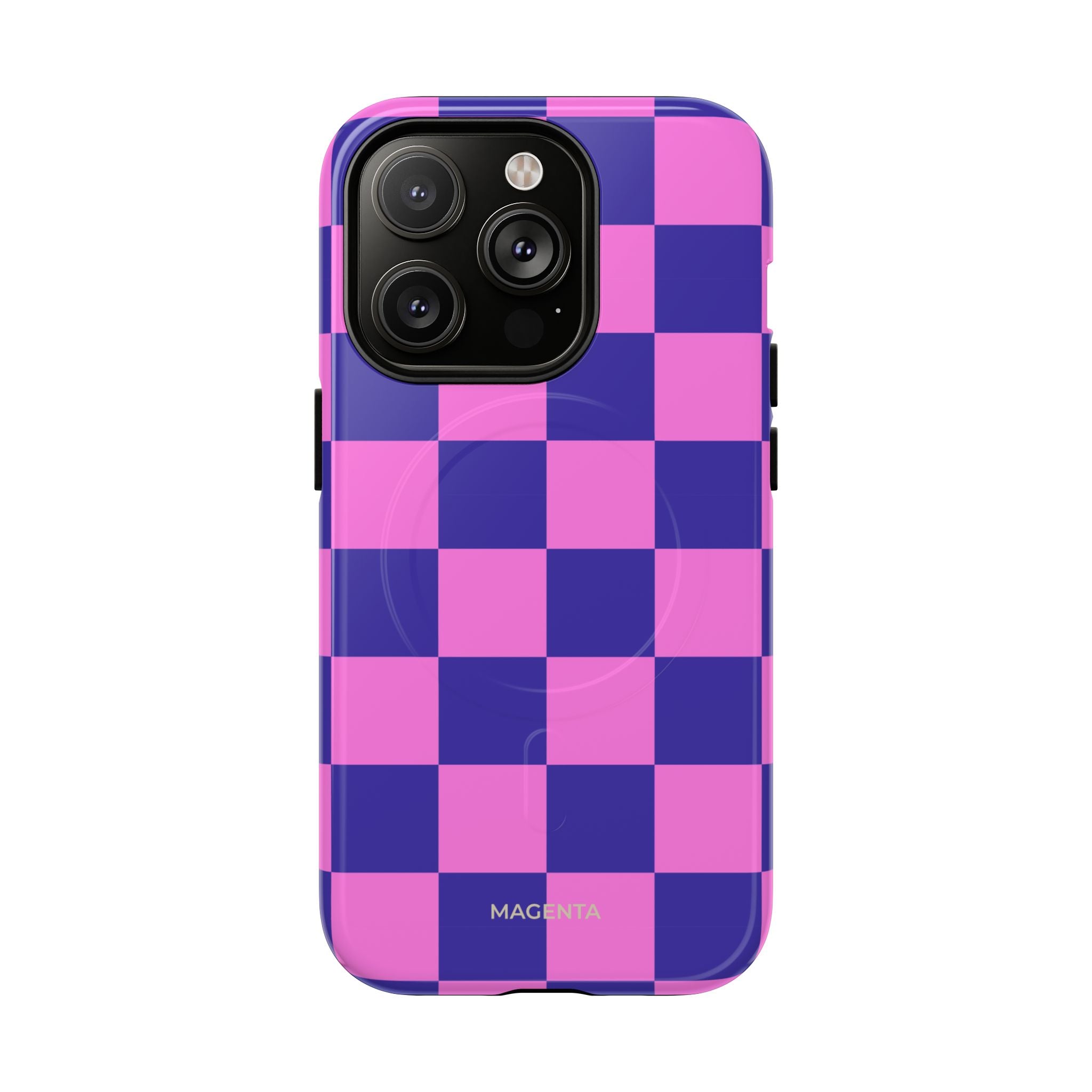 Pink & Blue Checkmate Tough Mag Case