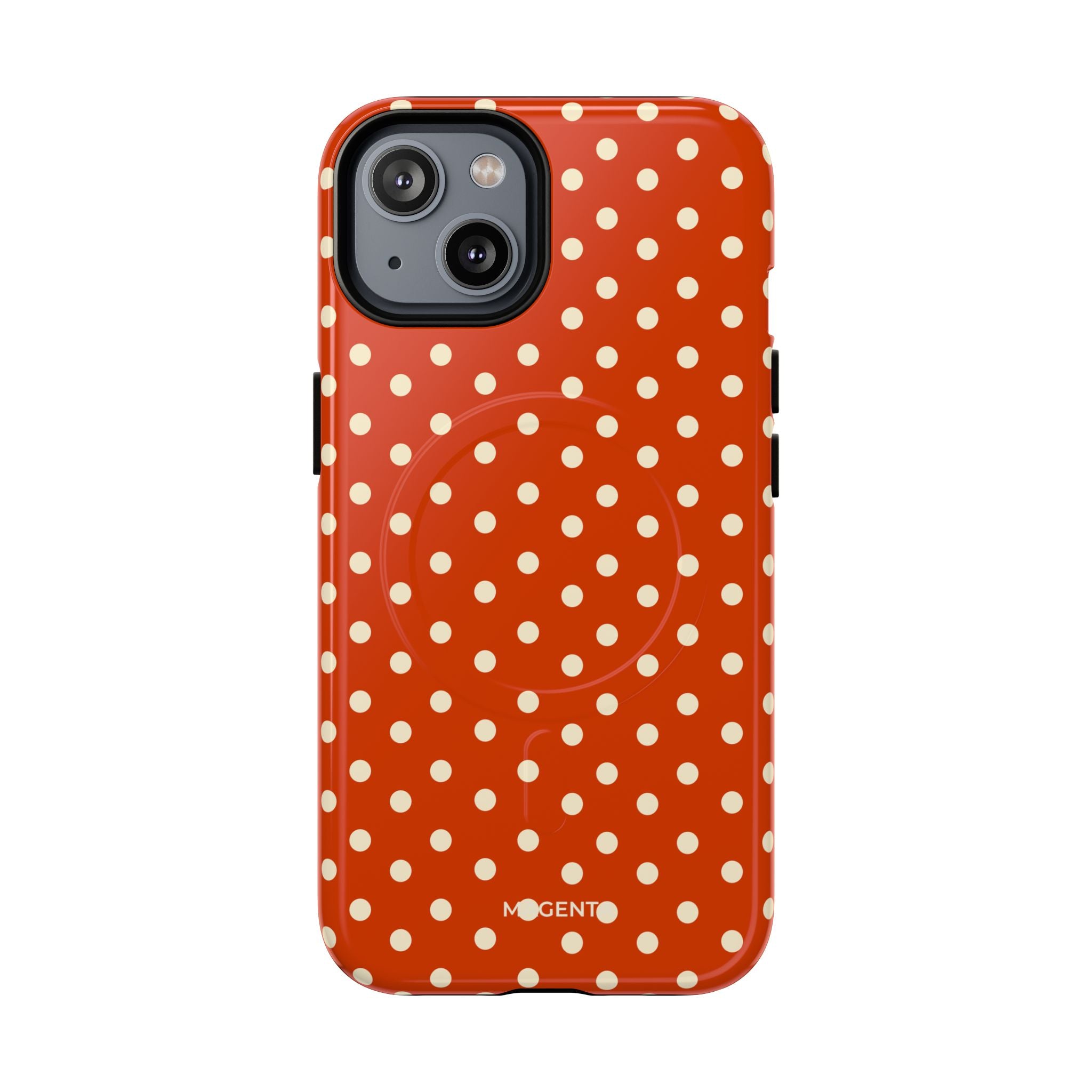 Cream On Dark Orange Red Tough Magnetic Case