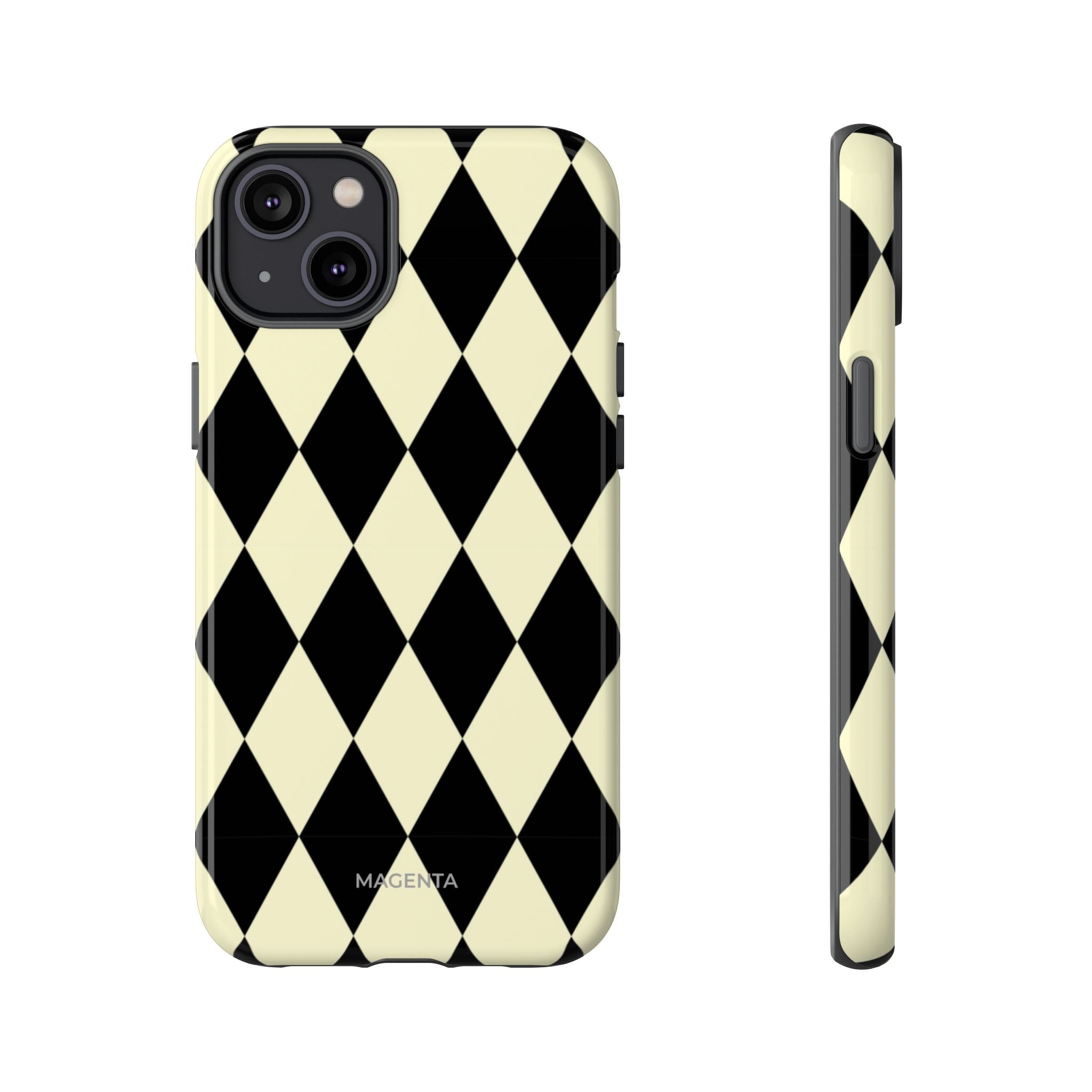 Black & Cream Geometric Tough Case