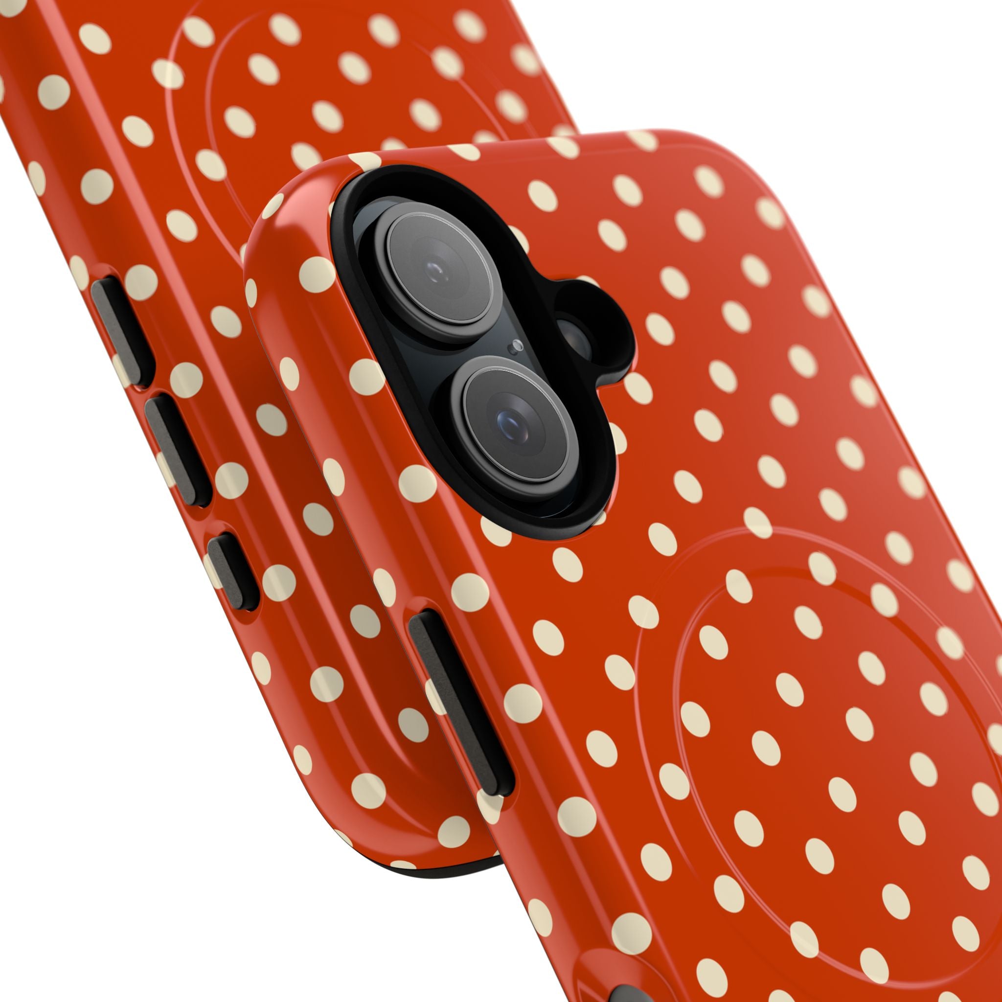 Cream On Dark Orange Red Tough Magnetic Case