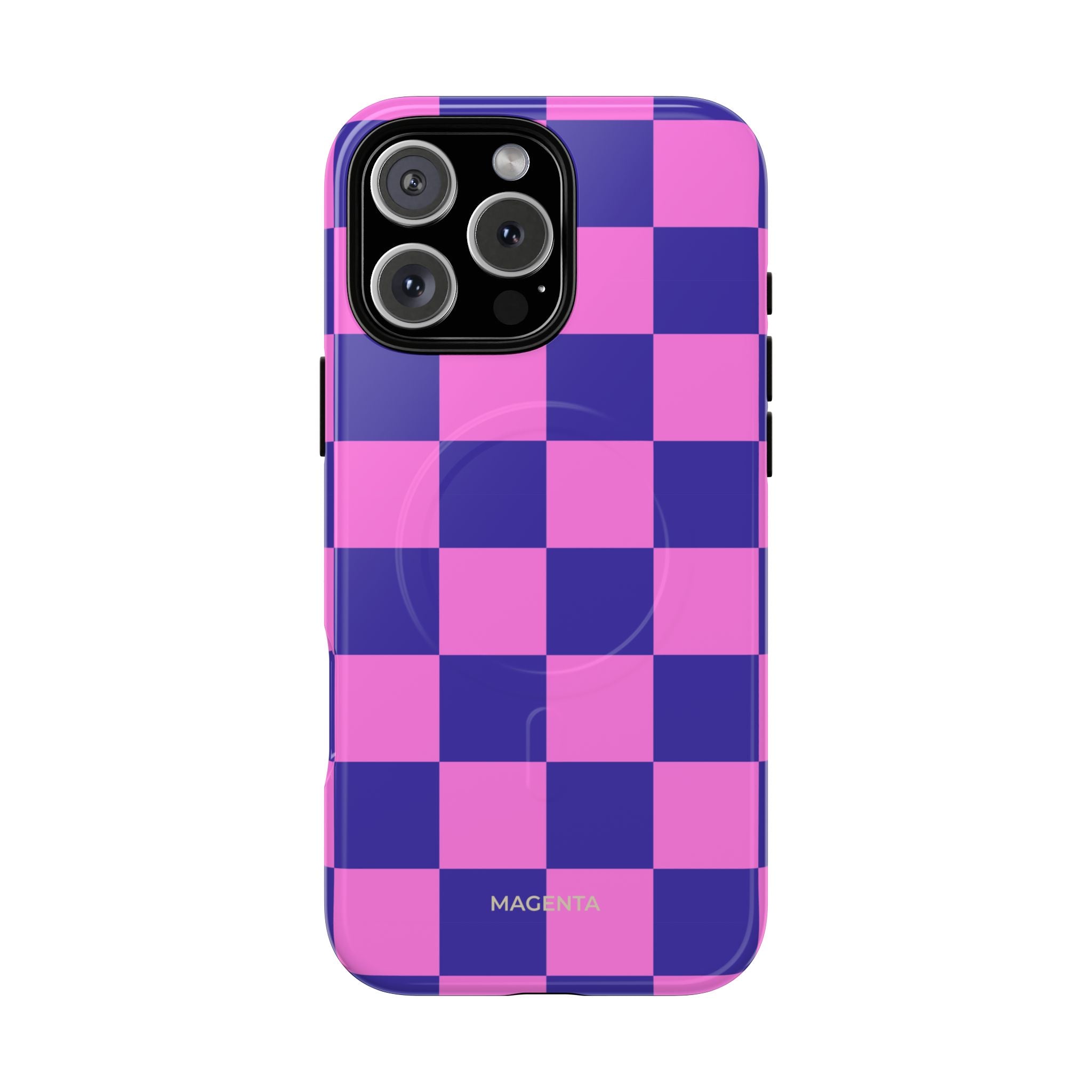 Pink & Blue Checkmate Tough Mag Case