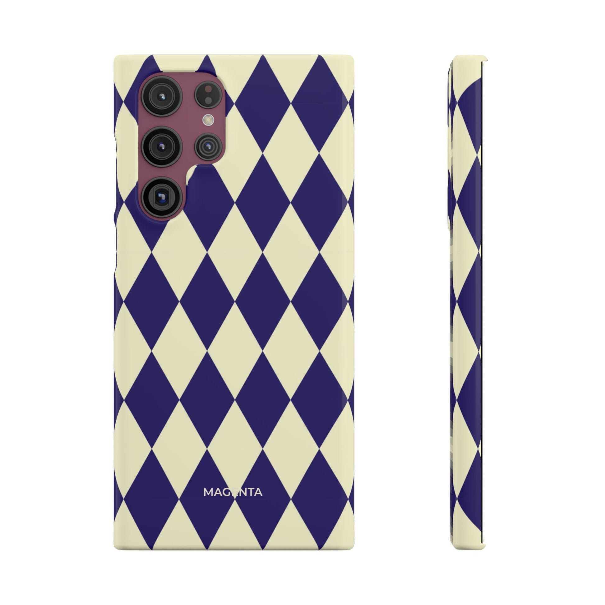 Navy & Cream Geometric Snap Case