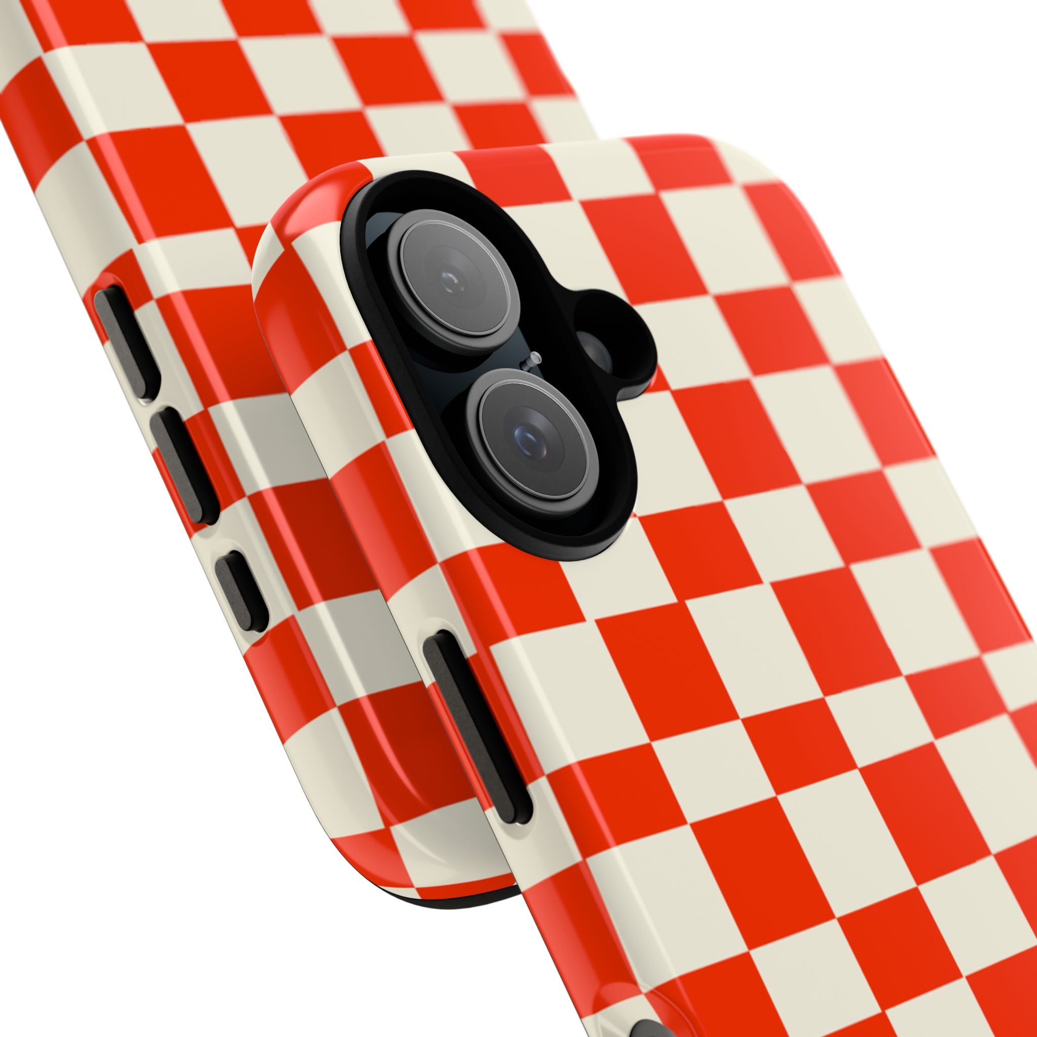 Red & Off White Check Tough Case