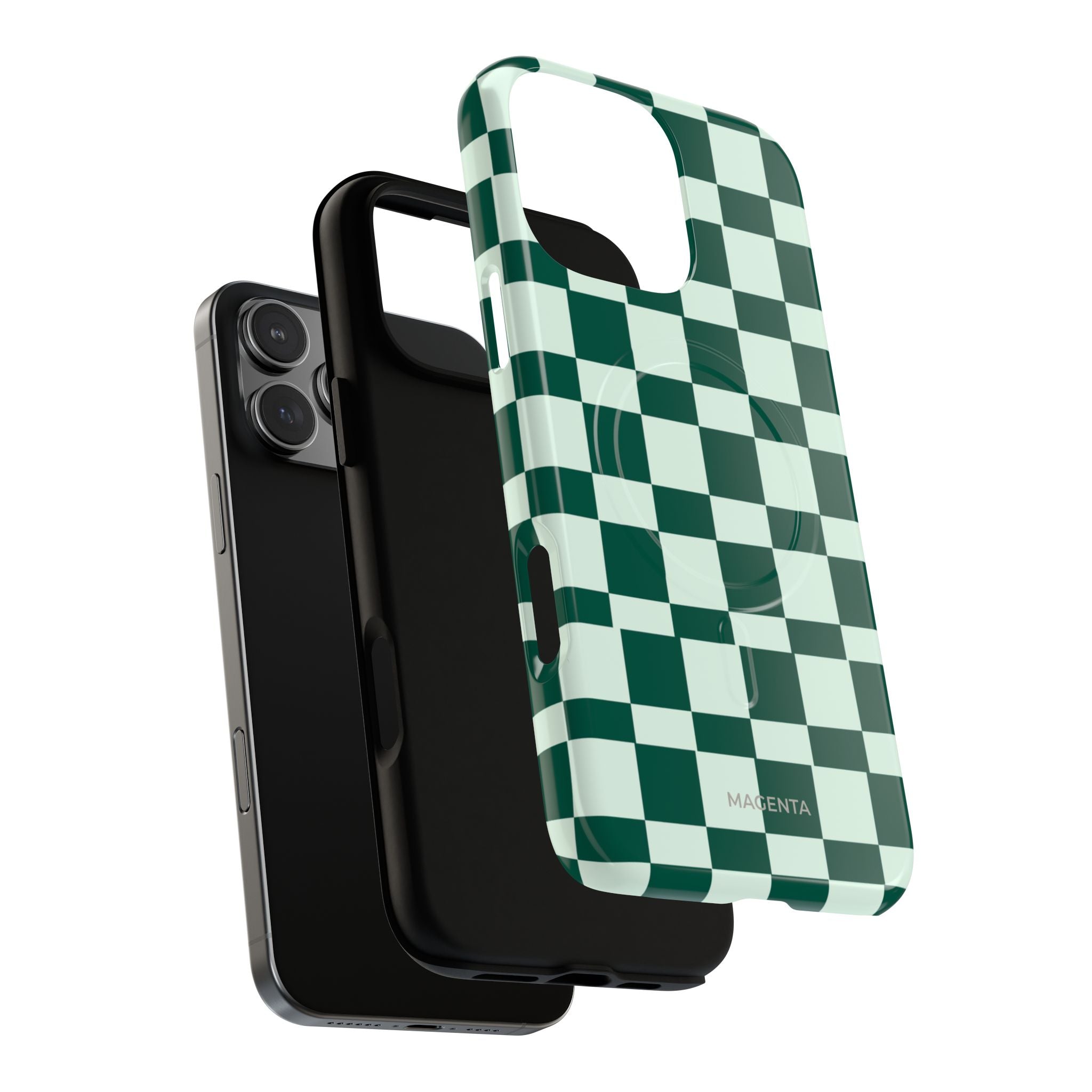 Deep Green Check Tough Magnetic Case