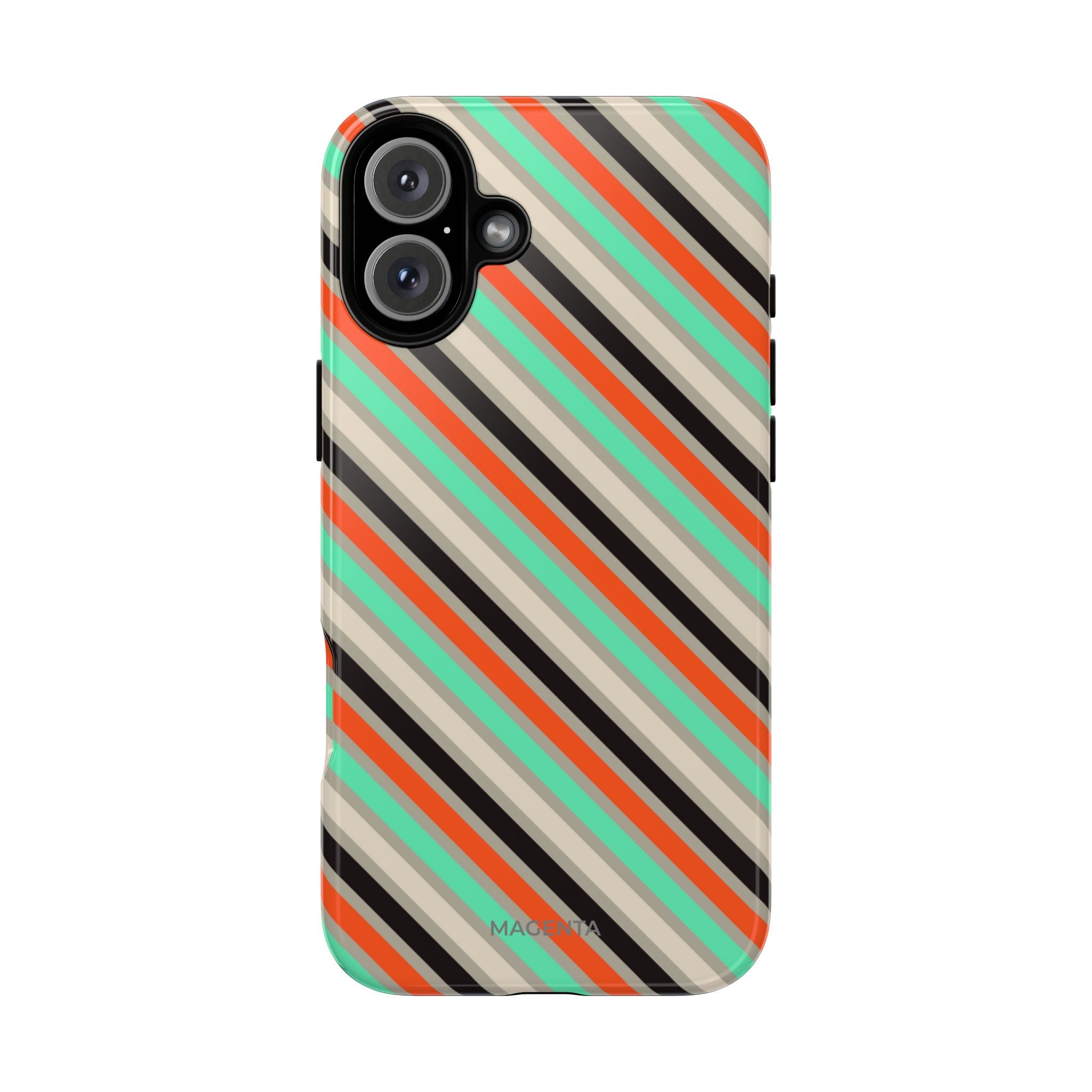 Mint-Coral Stripes Tough Case