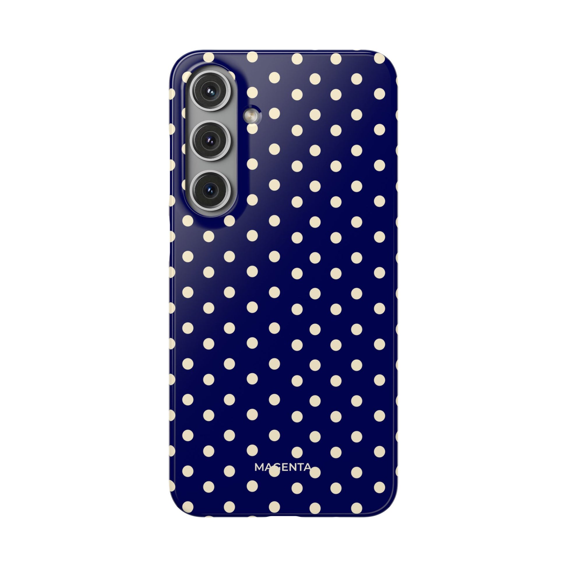 Cream On Navy Polka Dot Snap Case