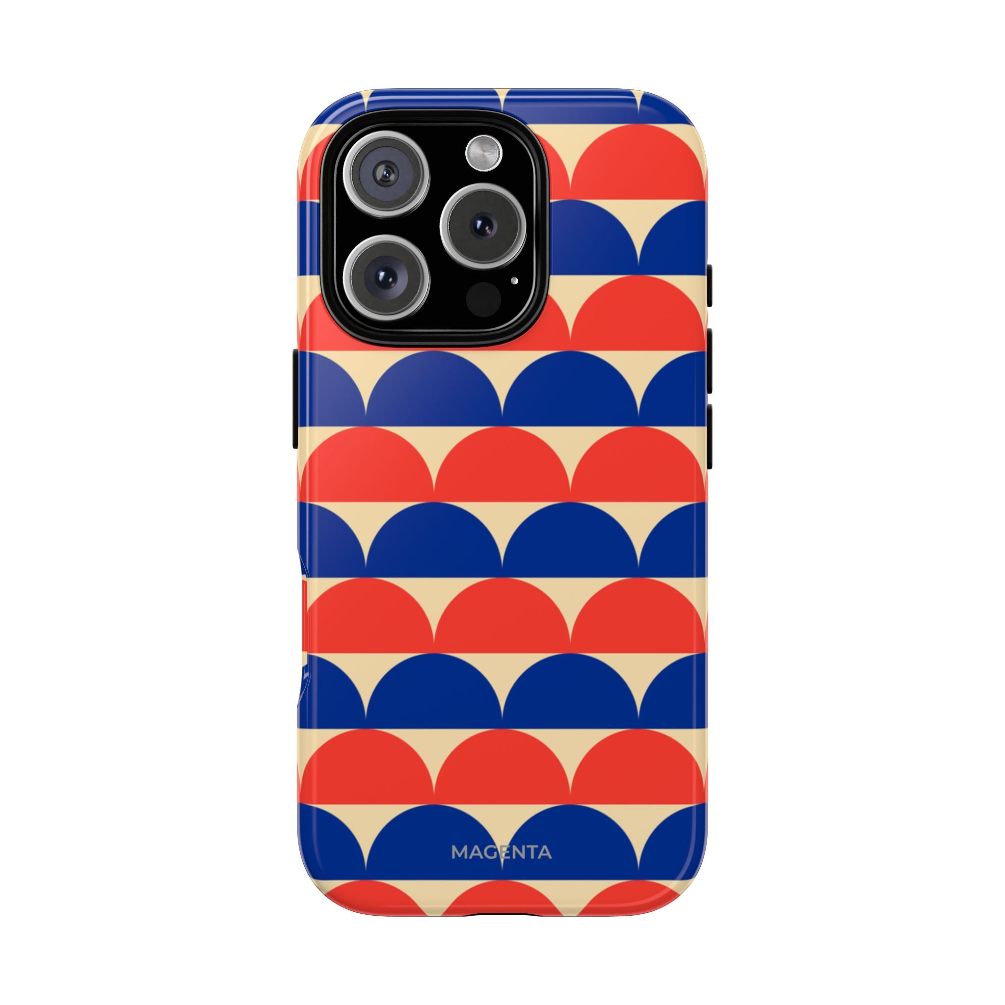 Half-Circles Blue-Red on Cream Tough Case