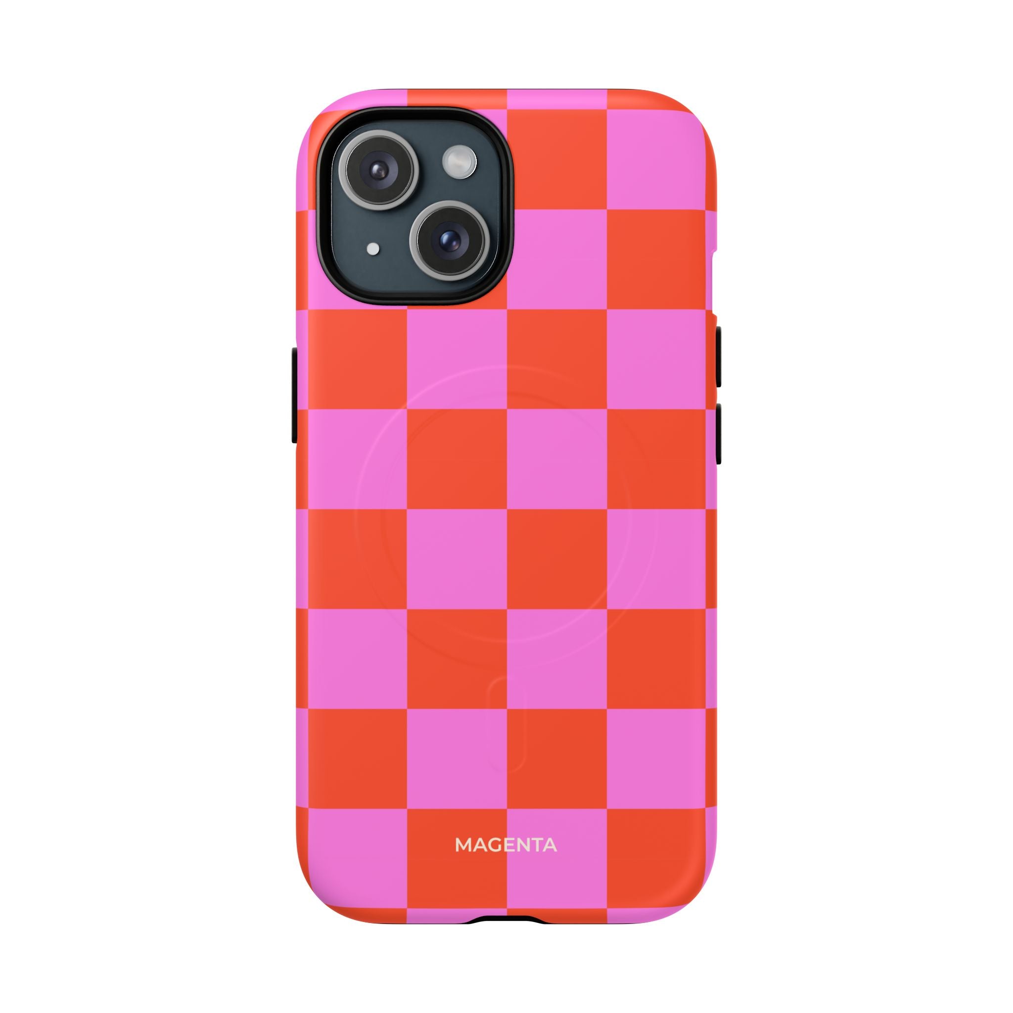 Pink & Orange Checkmate Tough Mag Case
