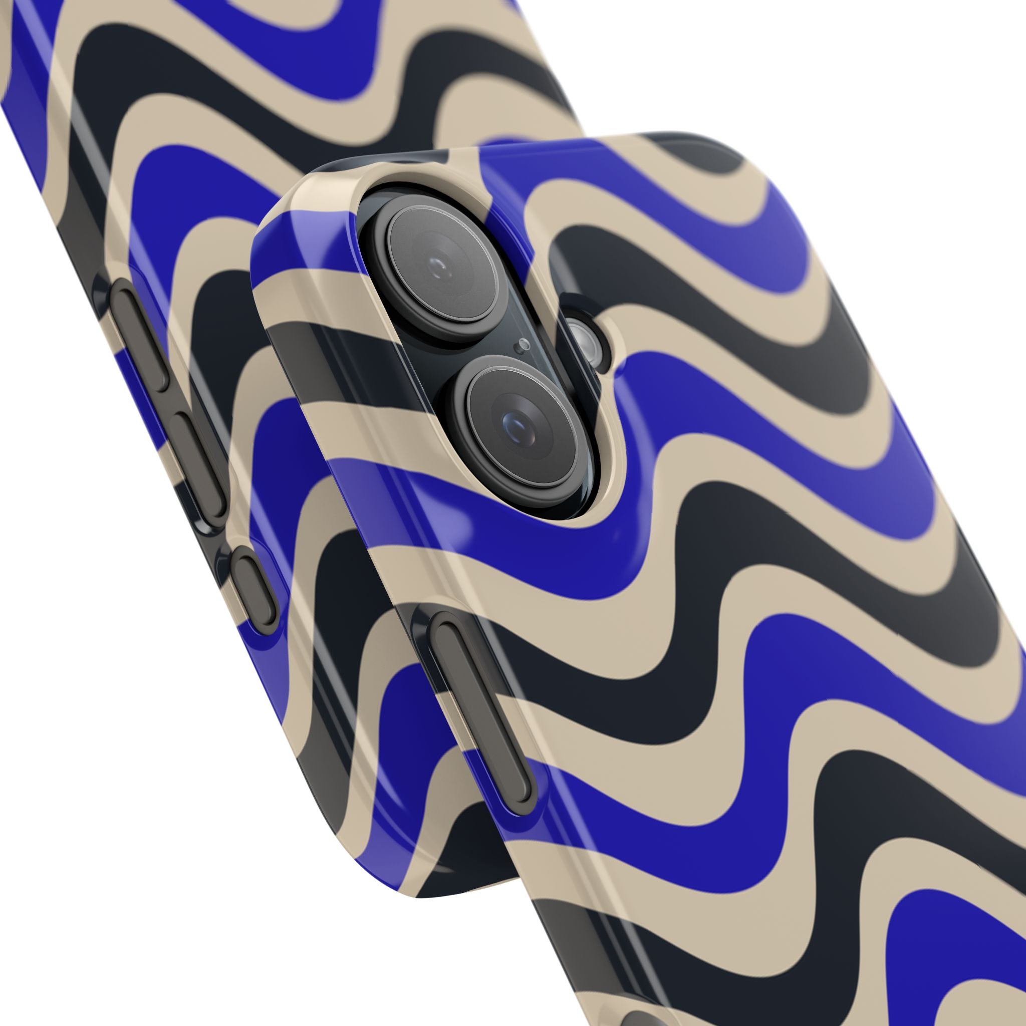 Black & Blue Waves Snap Case