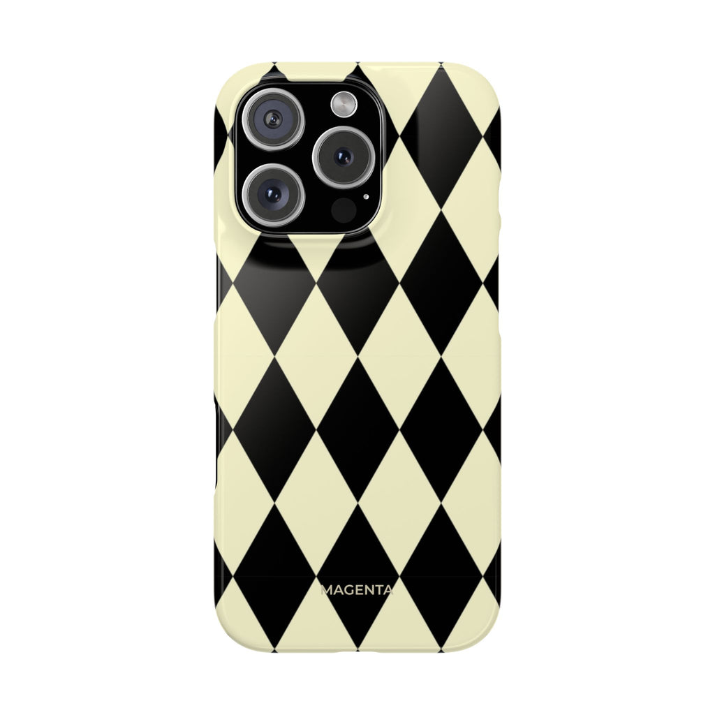 Black & Cream Geometric Snap Case