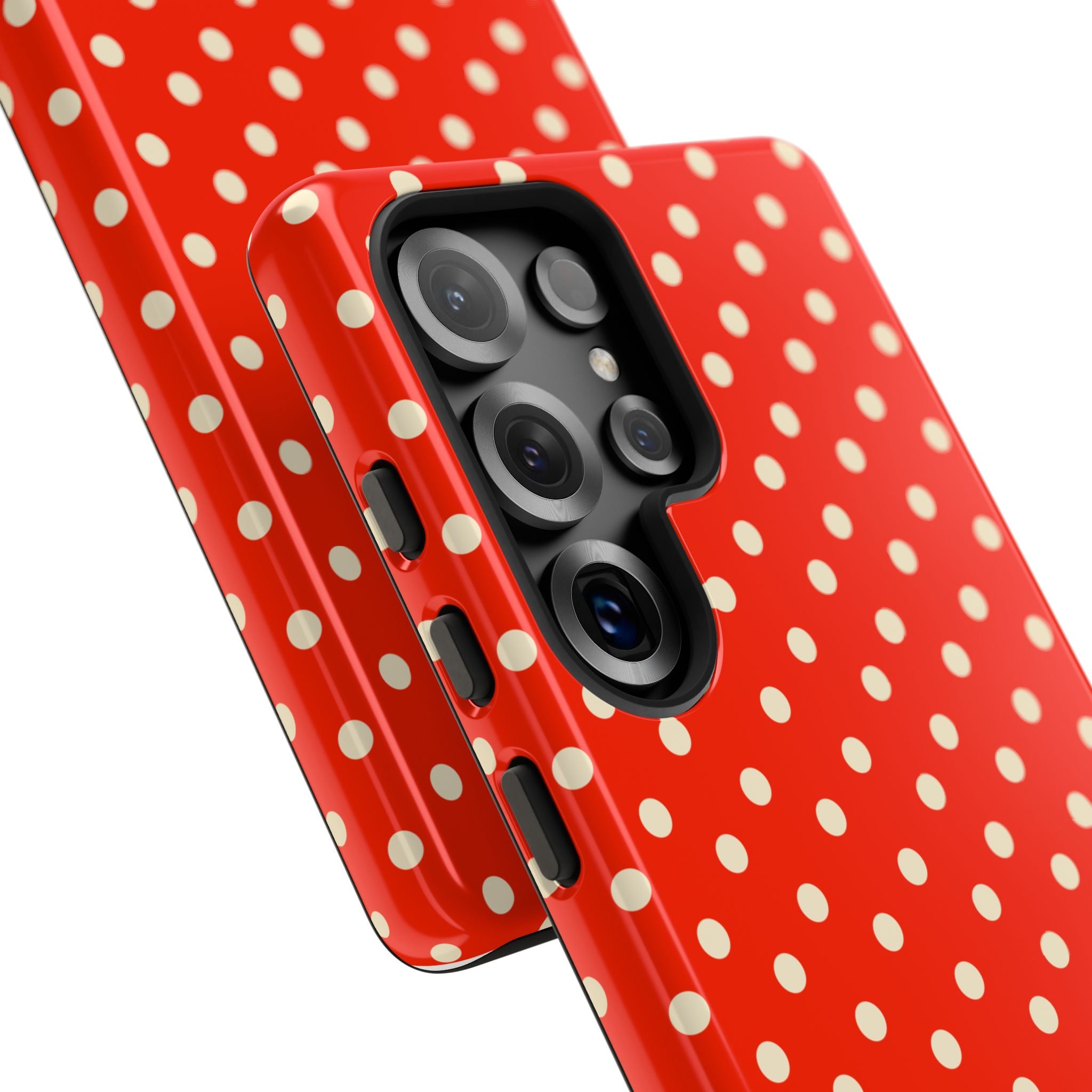 Cream On Scarlet Polka Dot Tough Case