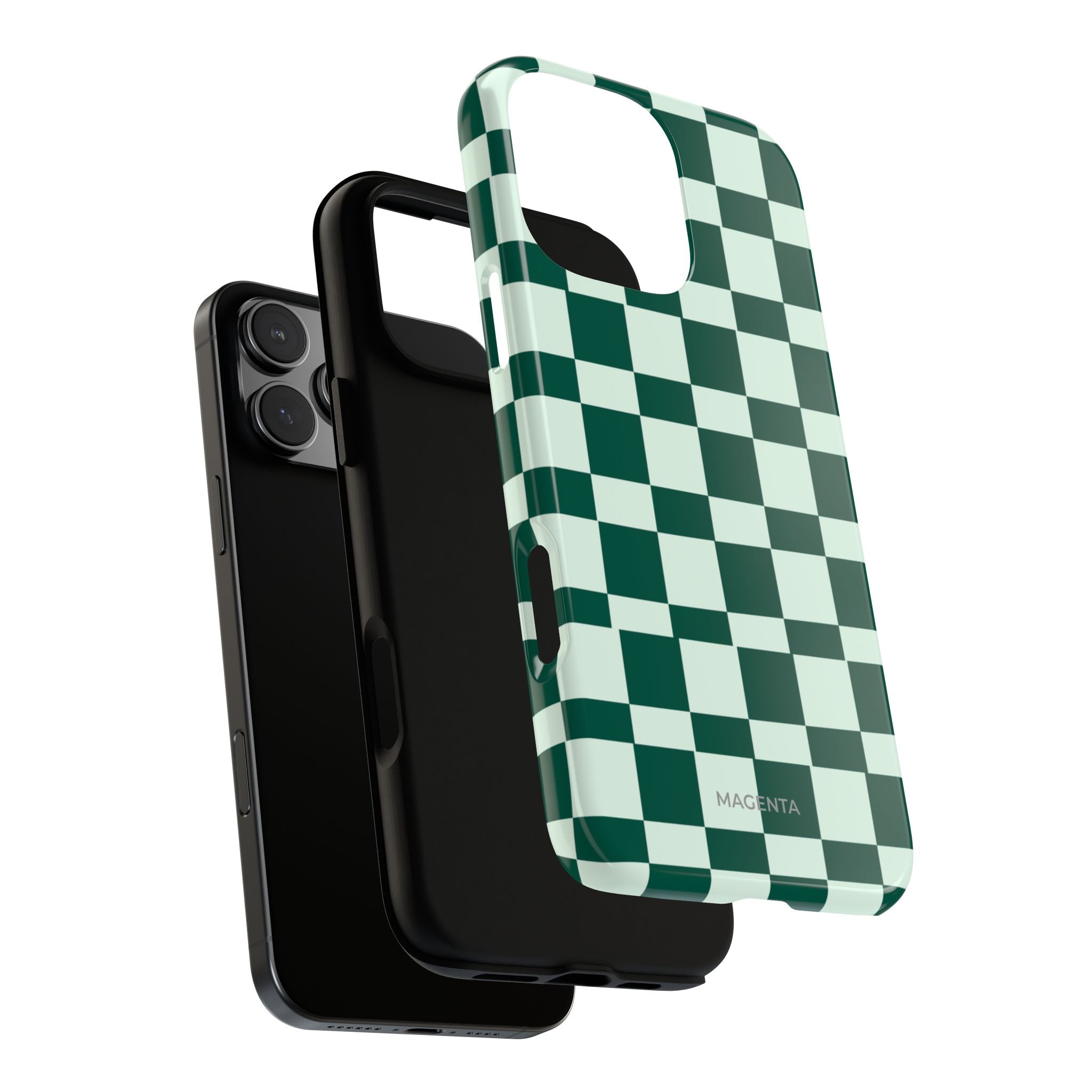 Deep Green Check Tough Case