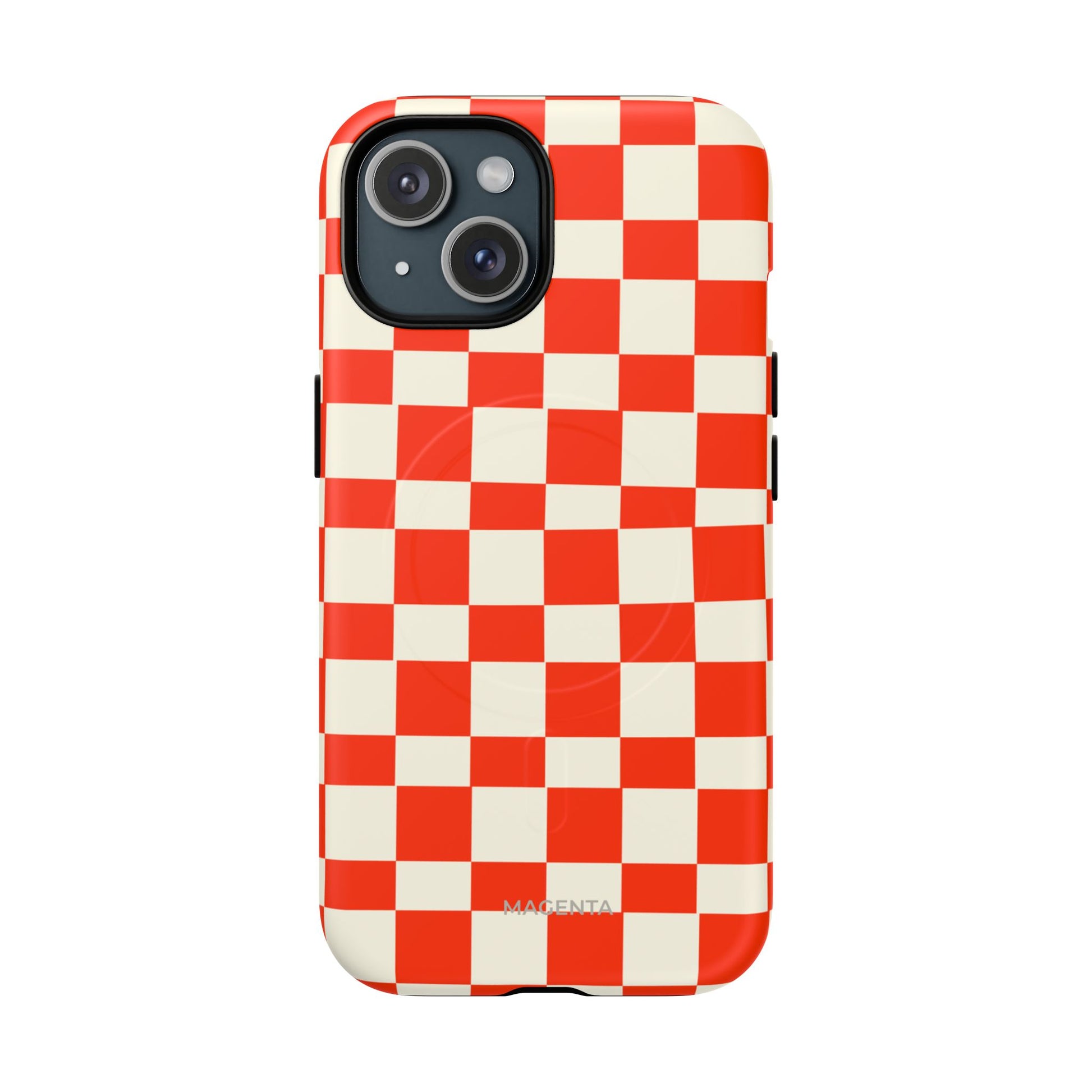 Red & Off White Check Tough Magnetic Case