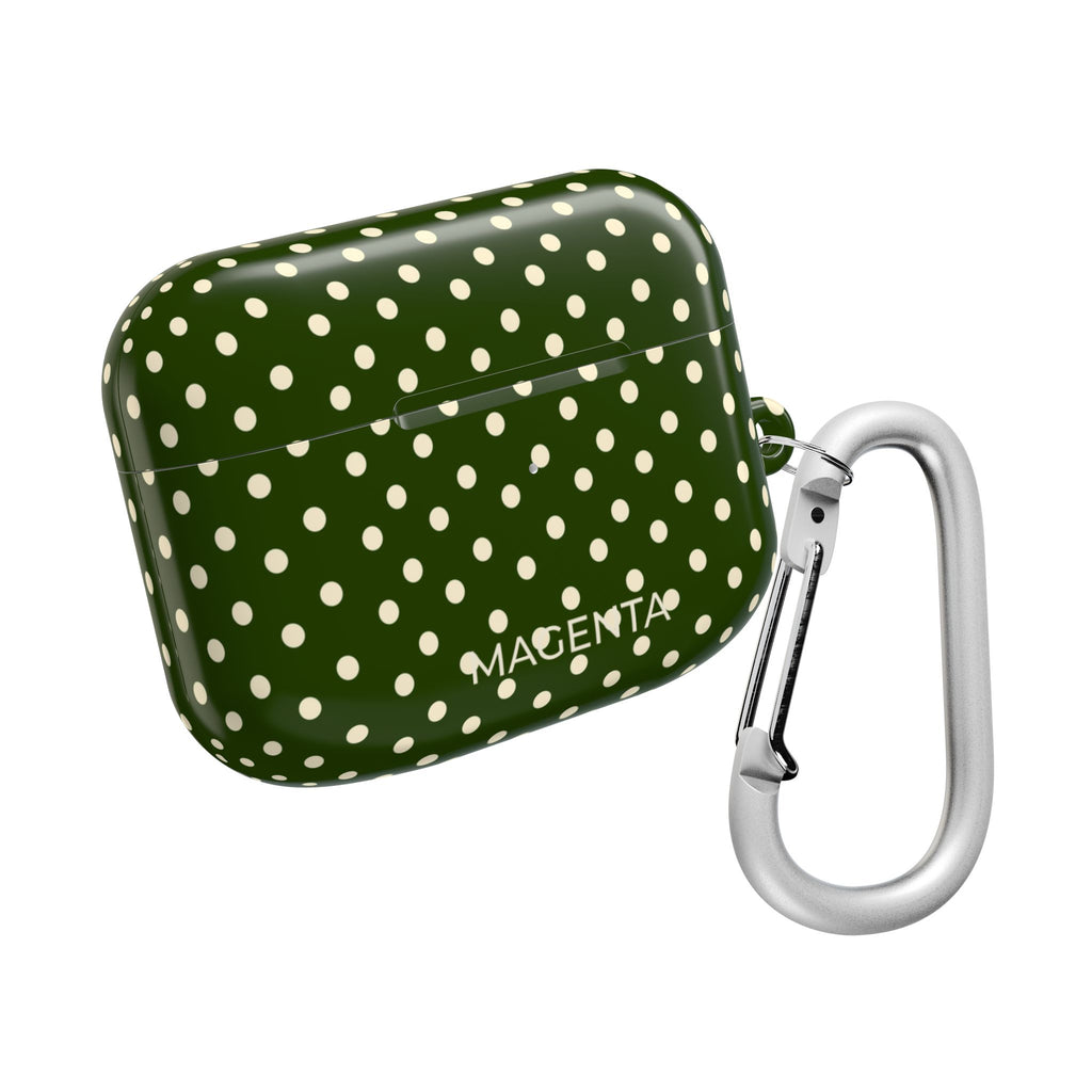 Cream On Dark Olive Polka Dots AirPods Pro Gen 1 Case
