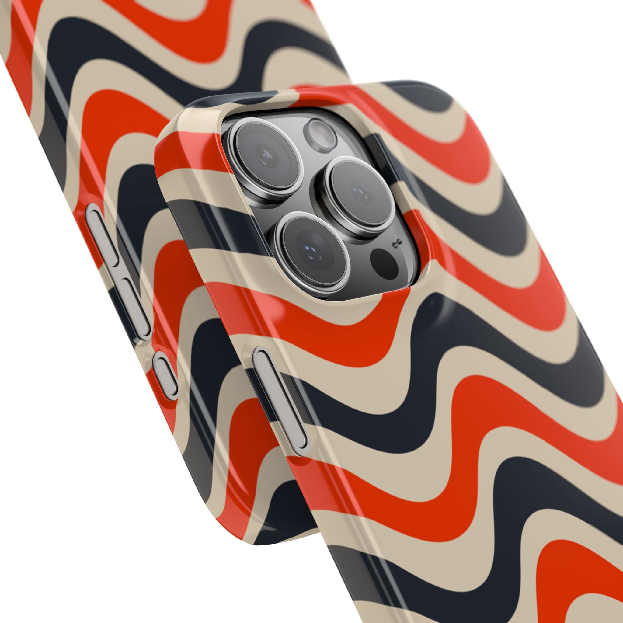 Black & Red Waves Snap Case