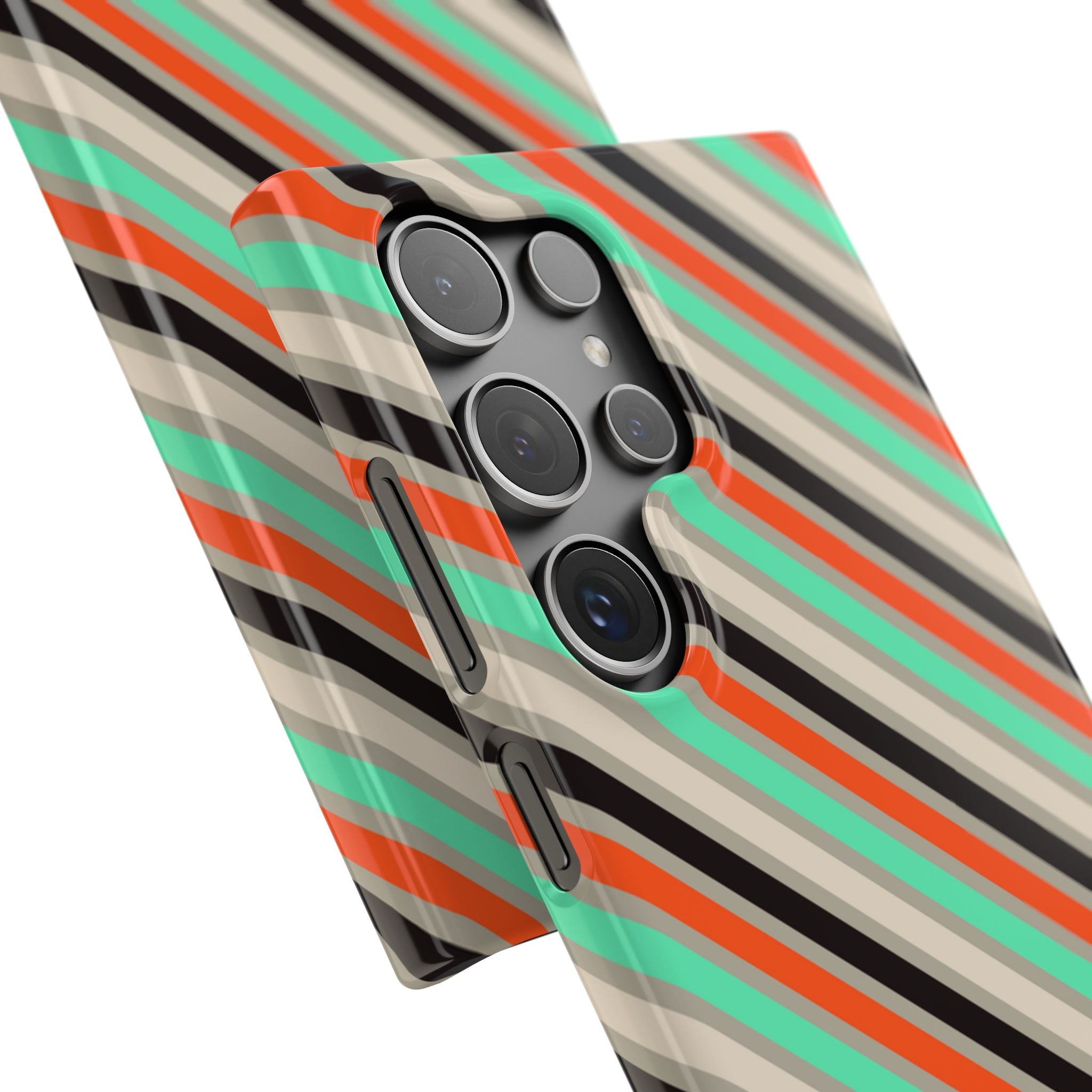 Mint Orange Stripes Snap Case