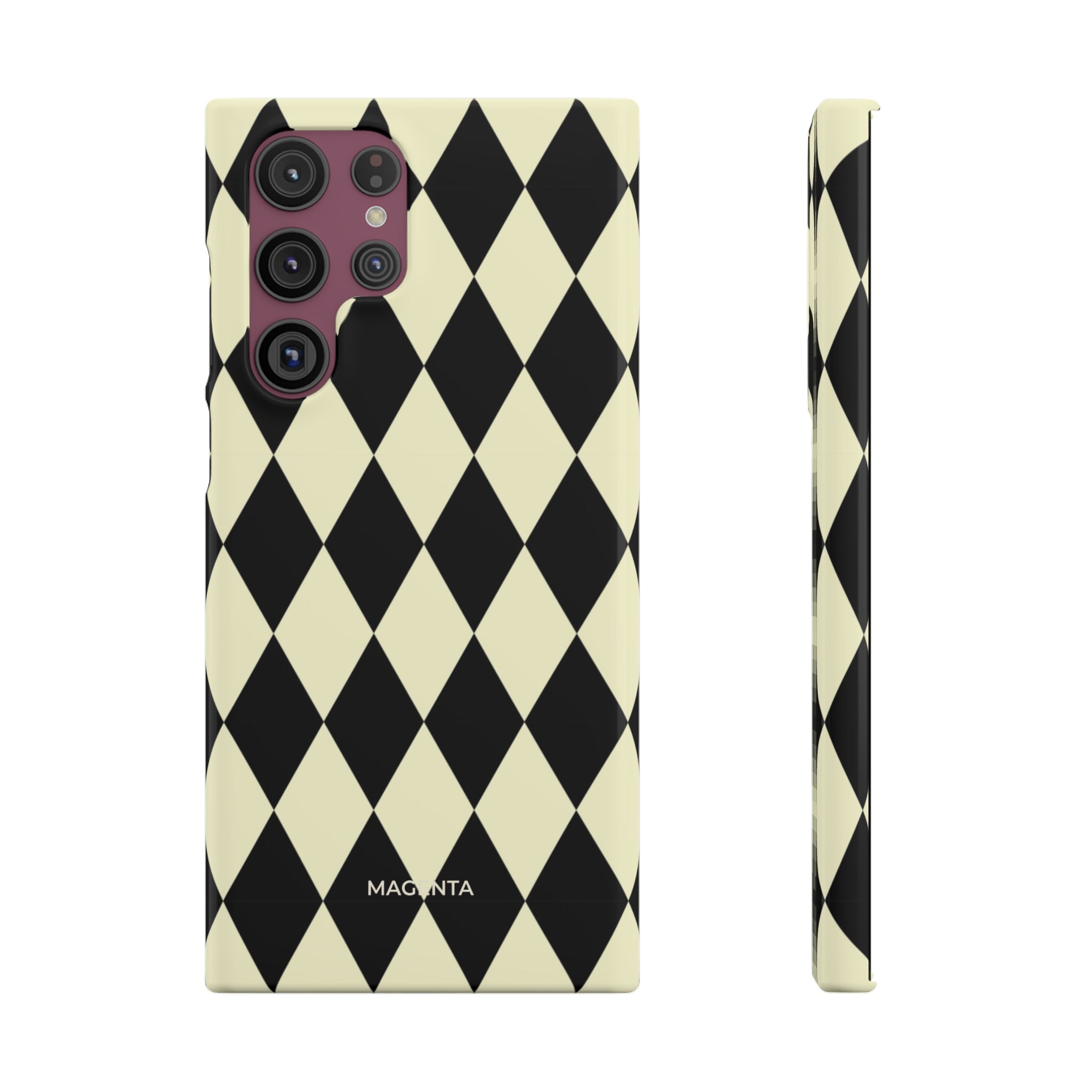 Black & Cream Geometric Snap Case