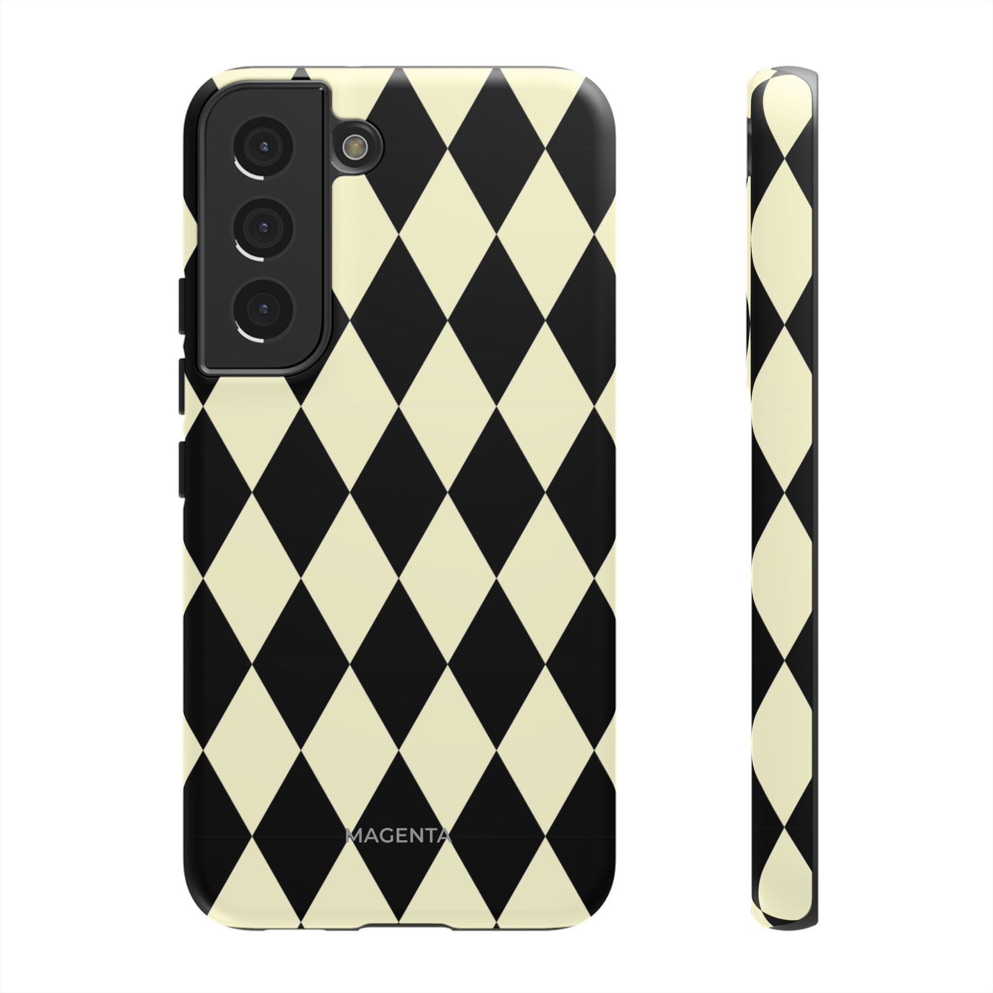 Black & Cream Geometric Tough Case
