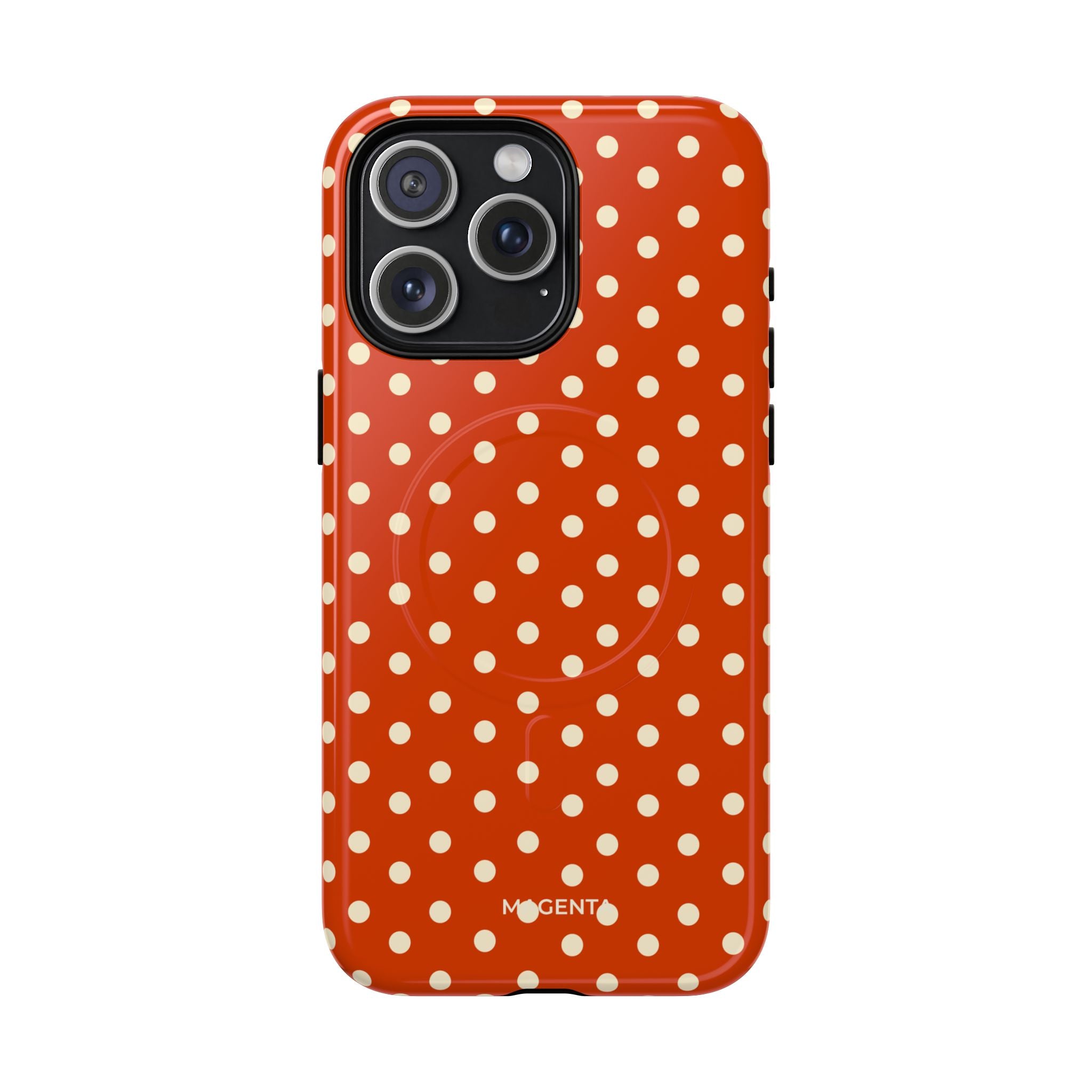 Cream On Dark Orange Red Tough Magnetic Case