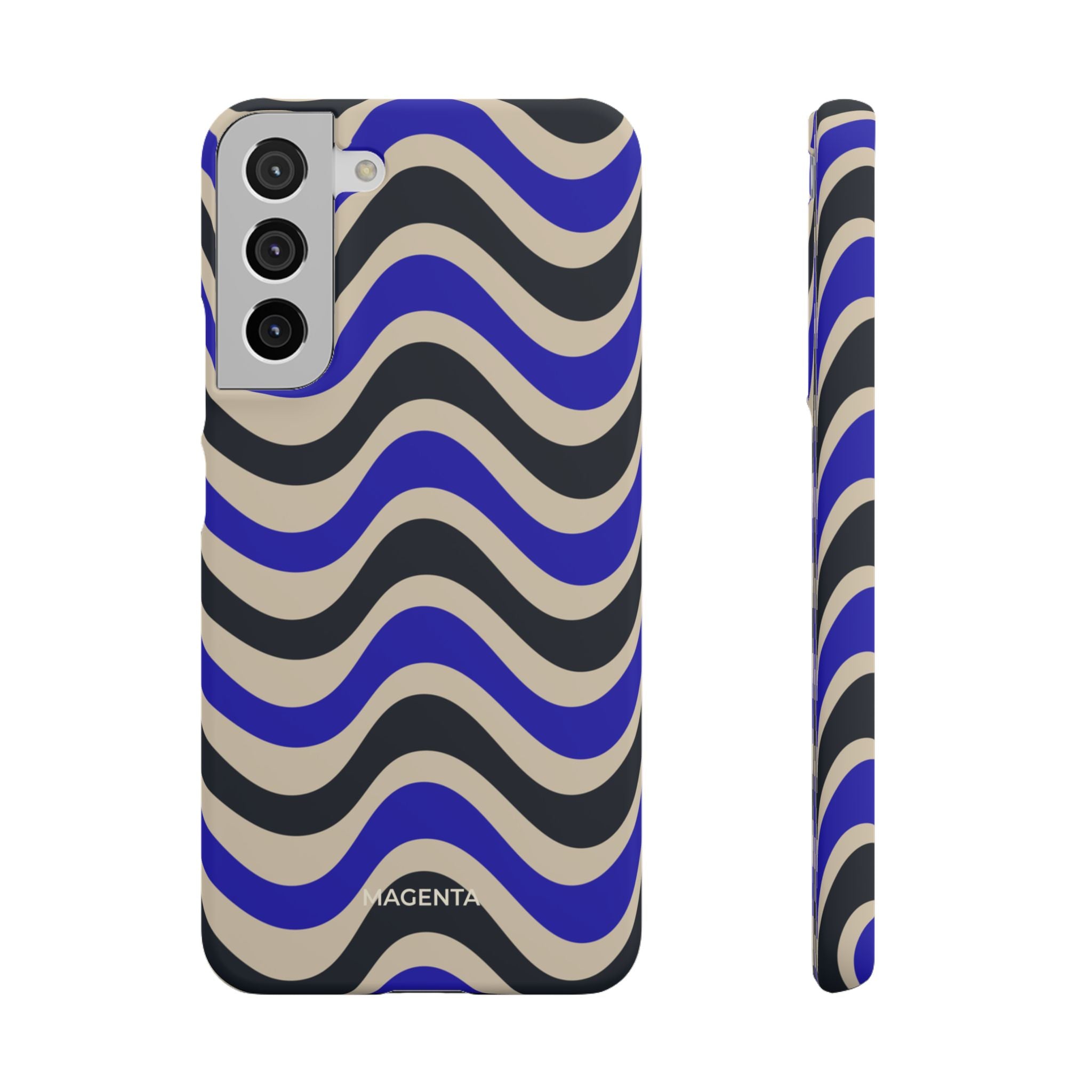 Black & Blue Waves Snap Case