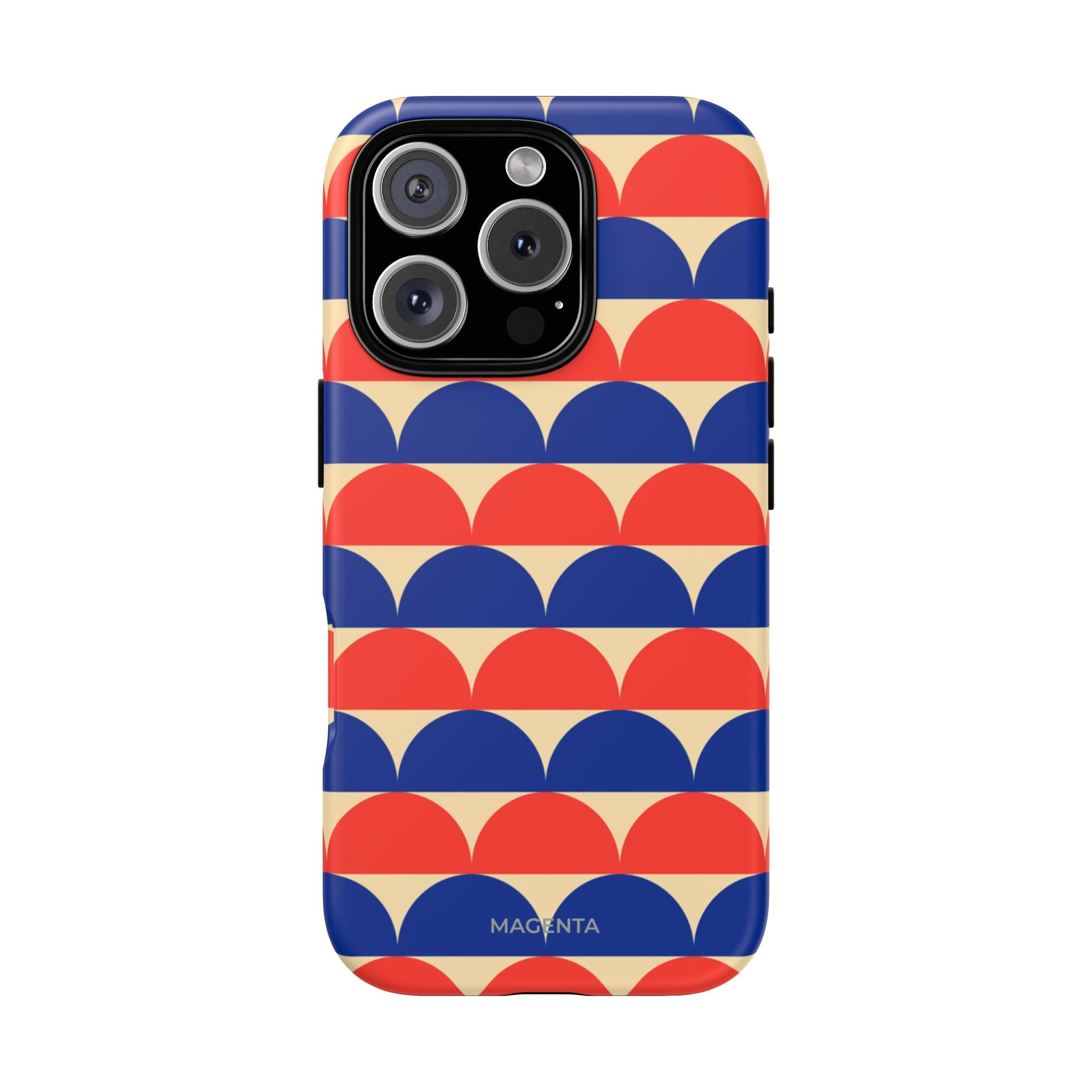 Half-Circles Blue-Red on Cream Tough Case