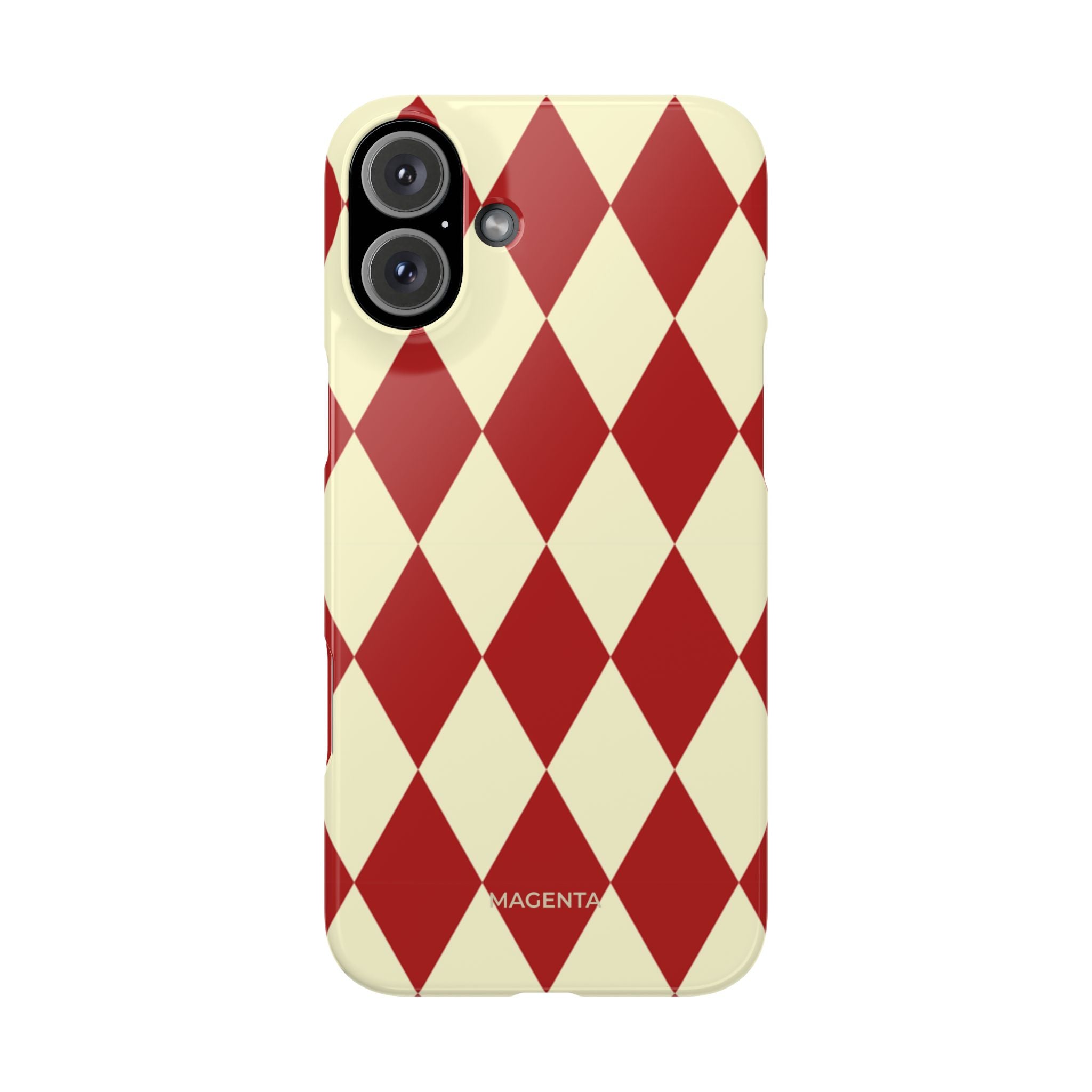 Maroon & Cream Geometric Snap Case