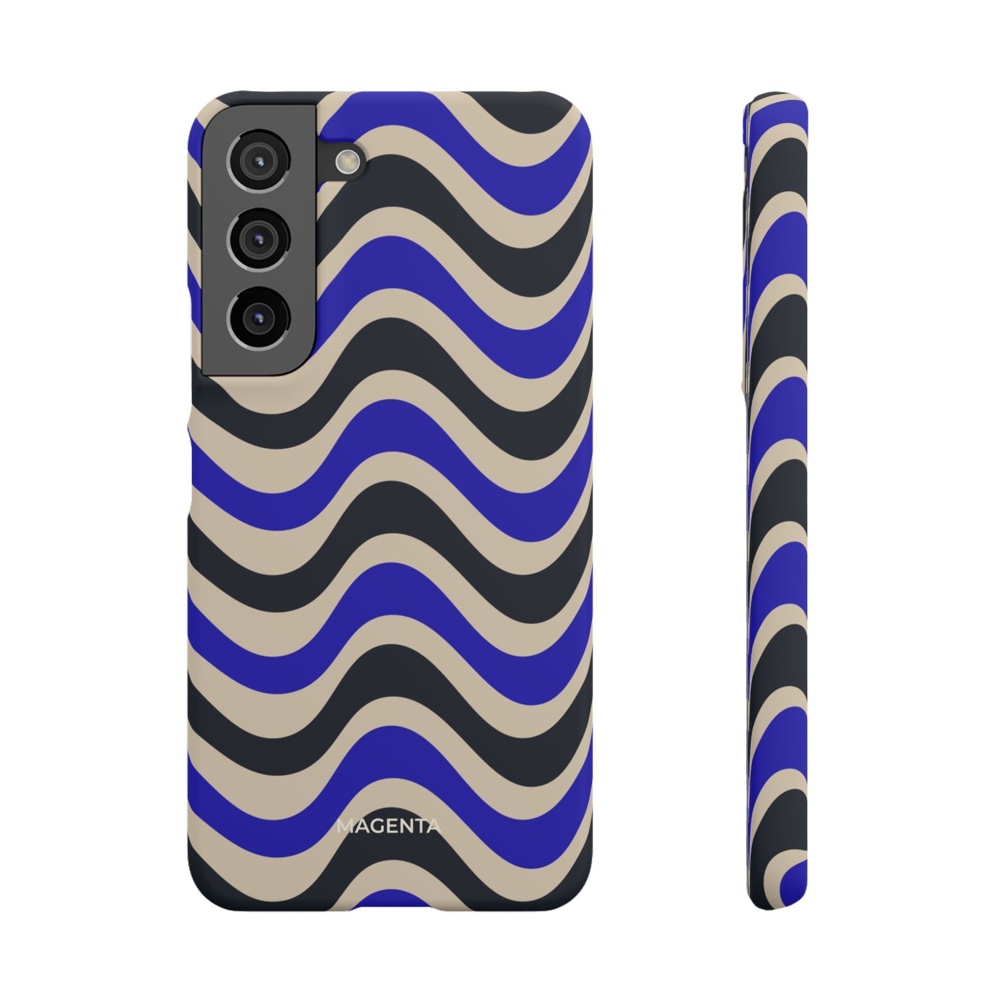 Black & Blue Waves Snap Case