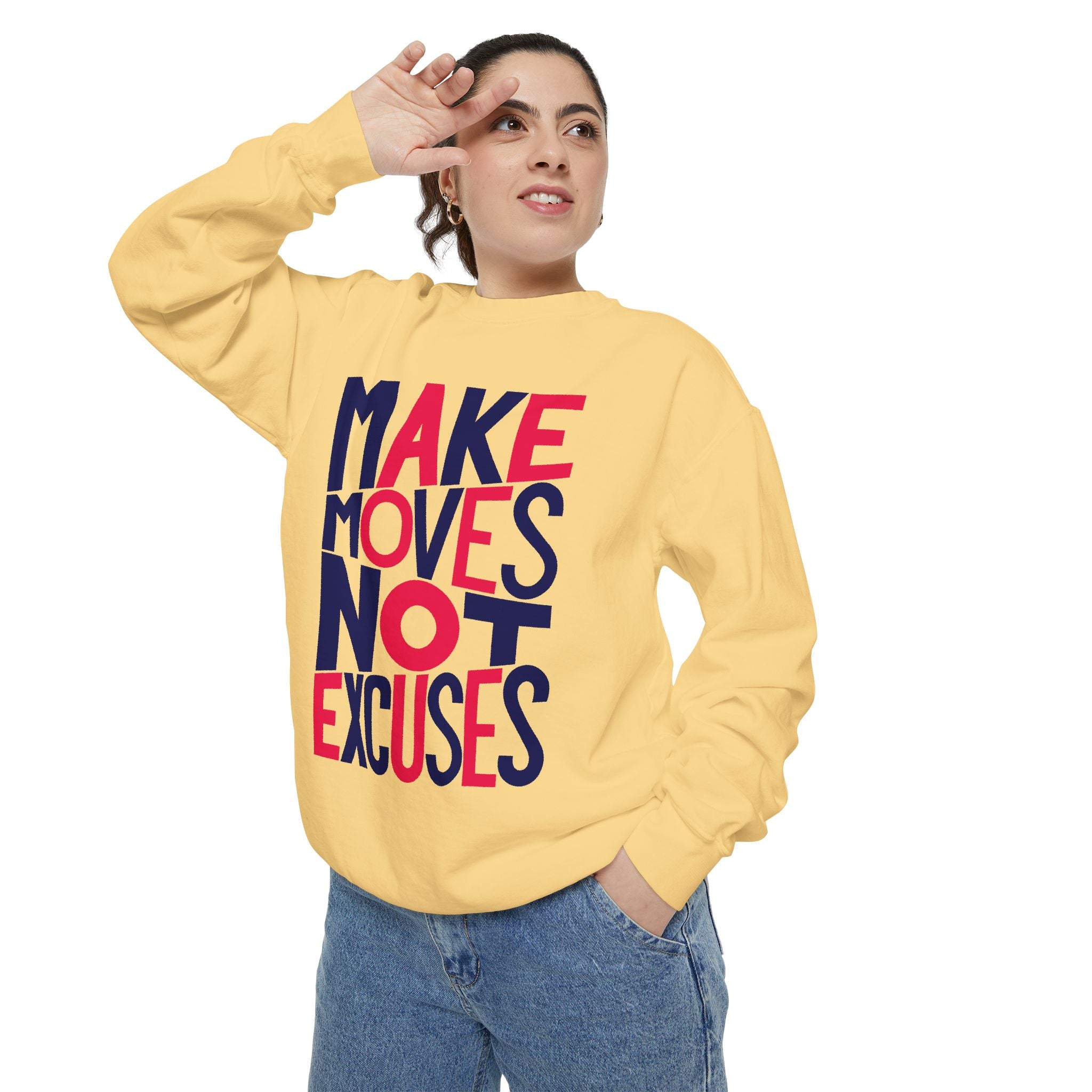 Motivational Sweatshirt - Make Moves Not Excuses