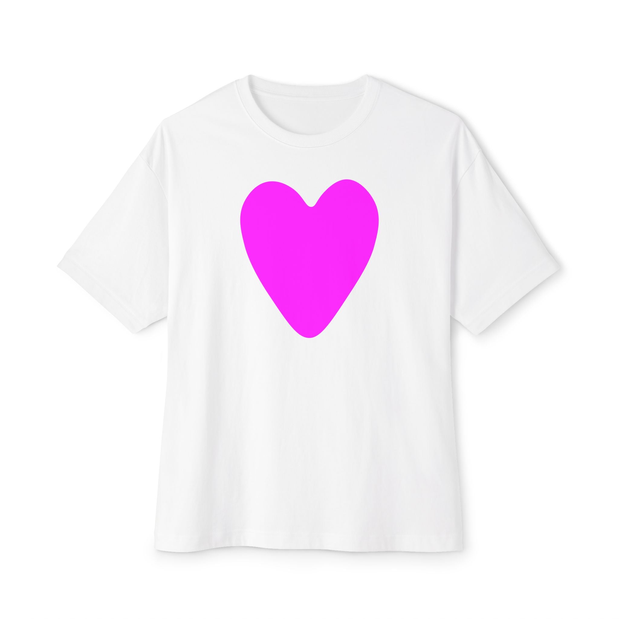 Oversized Magenta Heart Tee - Unisex