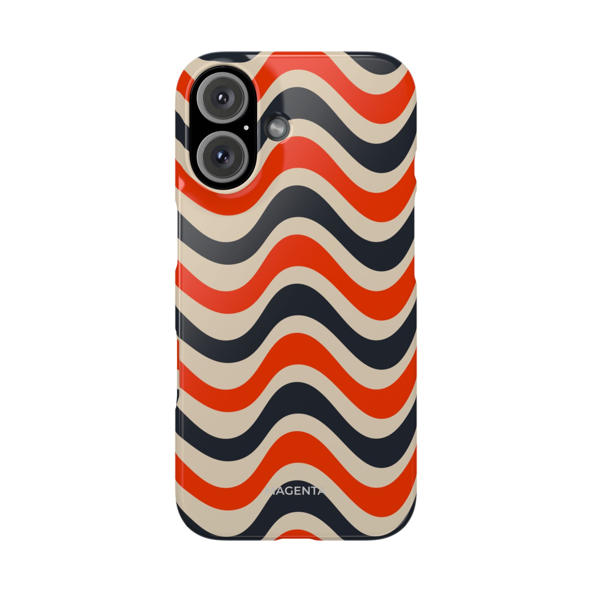 Black & Red Waves Snap Case