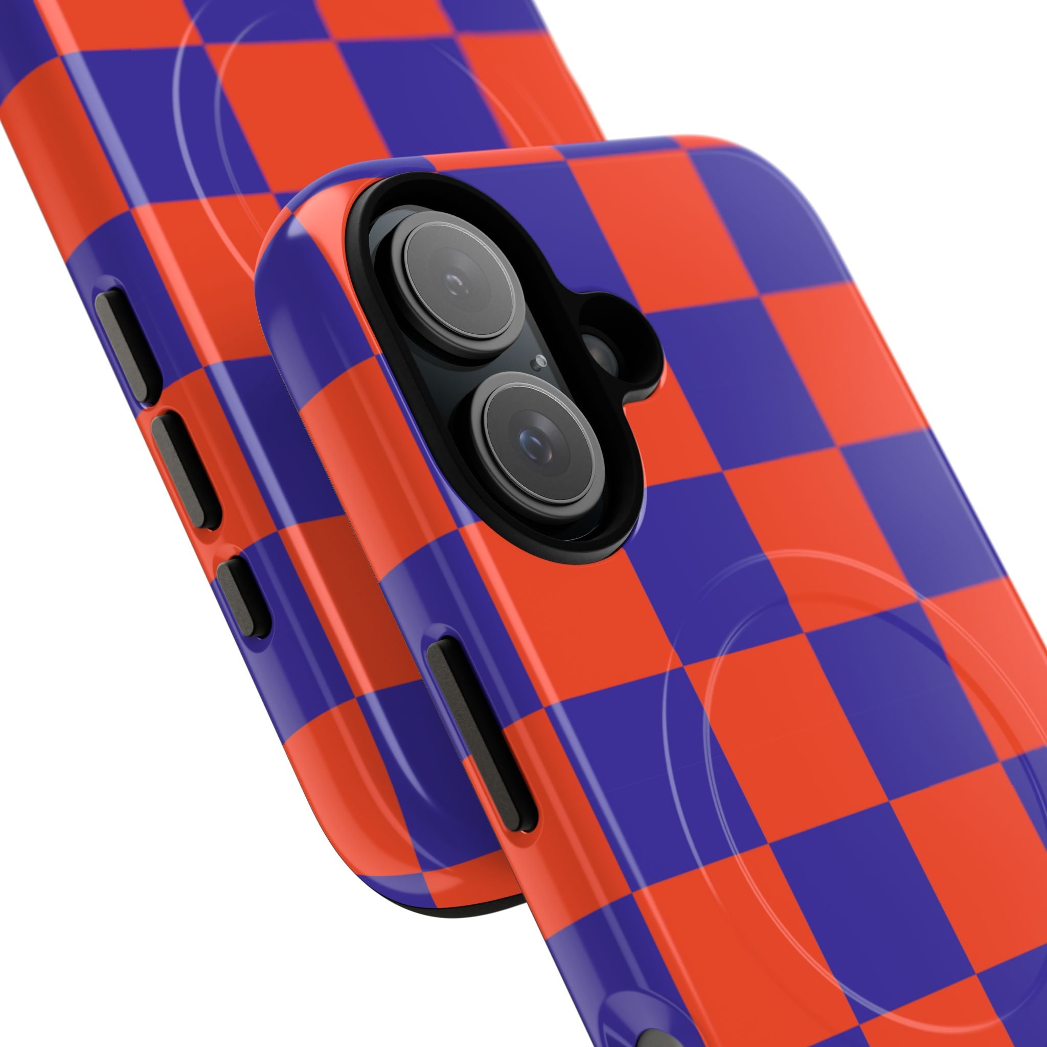 Blue & Orange Checkmate Tough Mag Case