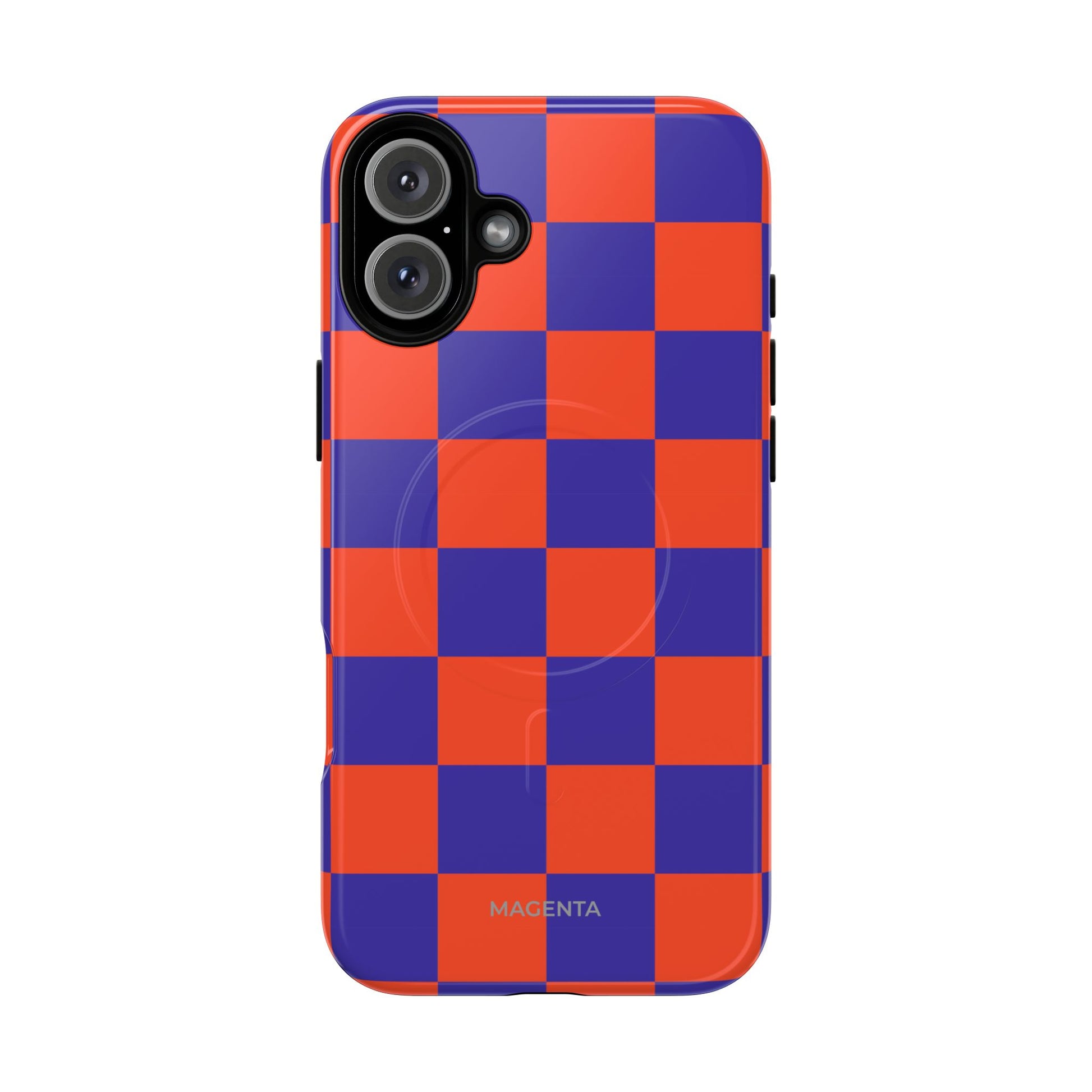 Blue & Orange Checkmate Tough Mag Case
