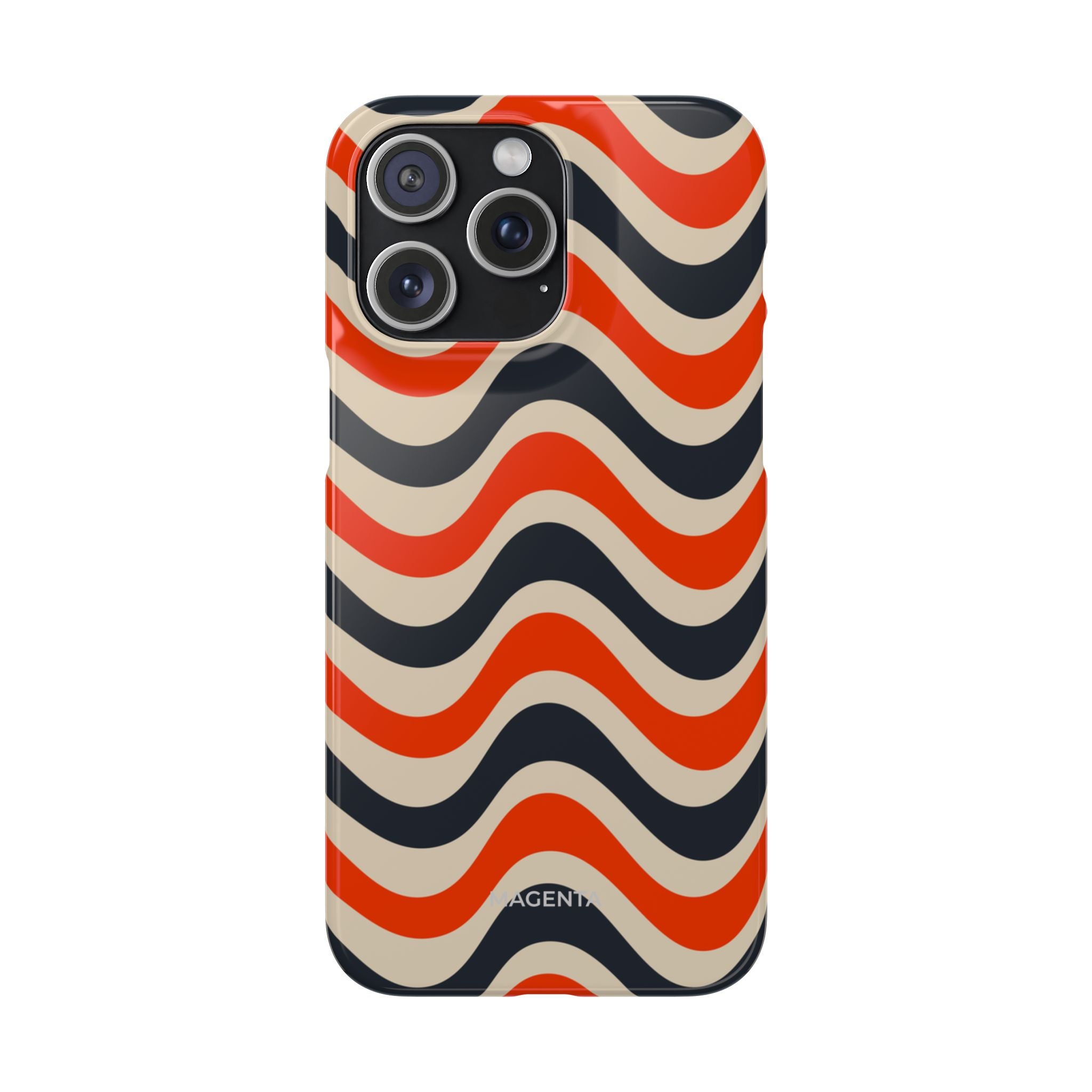 Black & Red Waves Snap Case