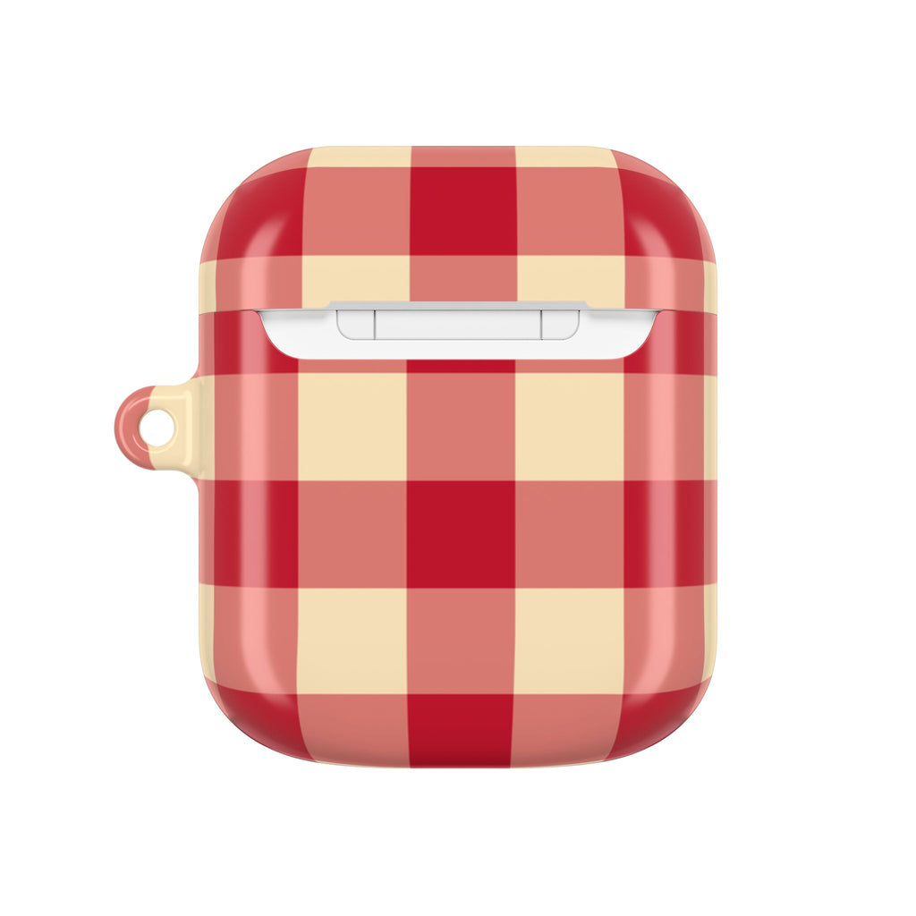 Red & Off White Plaid AirPods Case