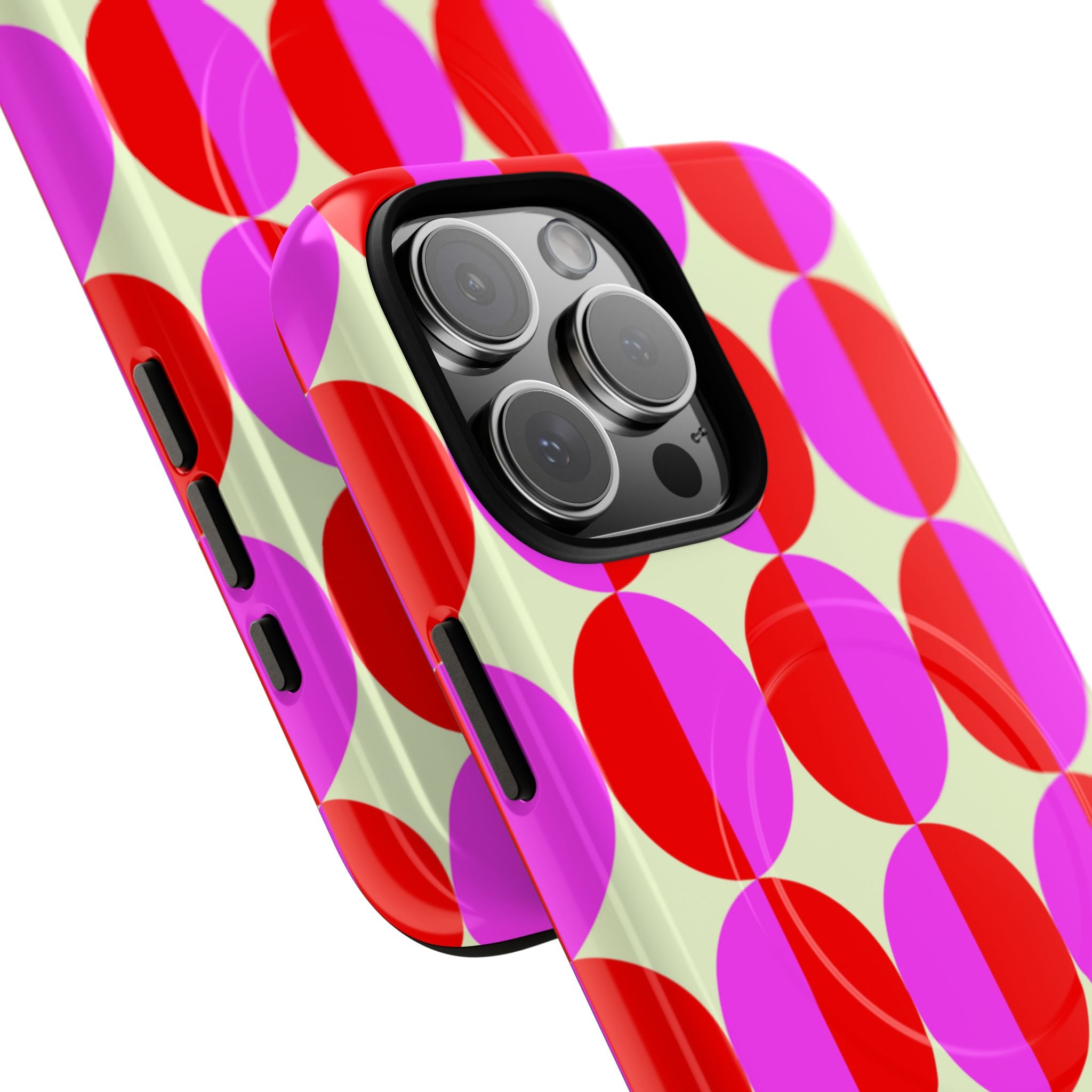 Red Pink Circle Tough Mag Case